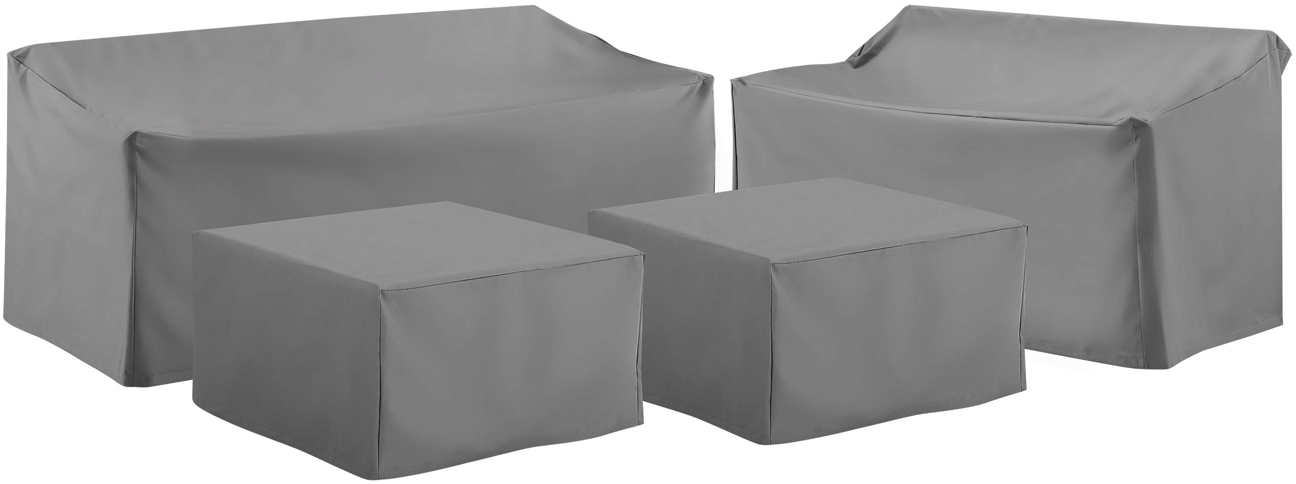 Crosley Waterproof 4-Piece Outdoor Patio Furniture Cover Set for Sectional Sofas - All-Weather Protection for Patio, Deck & Backyard (Gray) - Perfect for Rain, Snow & Sun Protection