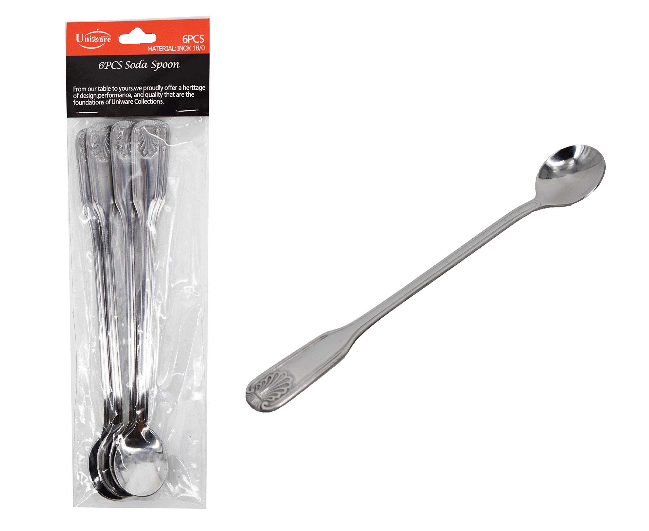 Premium Uniware 6-Piece Stainless Steel Flatware Set - Dinner Fork, Knife, Teaspoon, Salad Fork, Soup Spoon & Soda Spoon | Elegant Cutlery for Restaurants, Catering, Dinner Parties & Home Dining