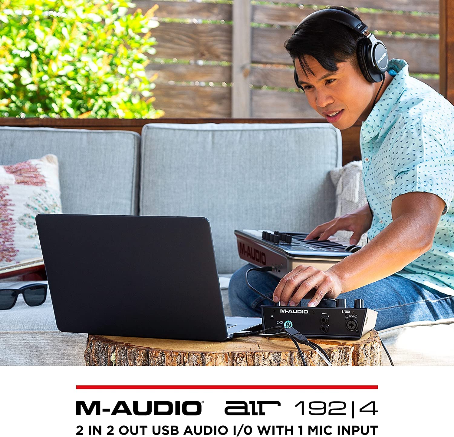 M-Audio AIR 192|4 USB Audio Interface & HDH40 Studio Headphones Bundle - Professional Recording Equipment for Instruments, Vocals, Podcasting, Streaming & Home Studio Use - Perfect for Musicians, Podcasters & Content Creators