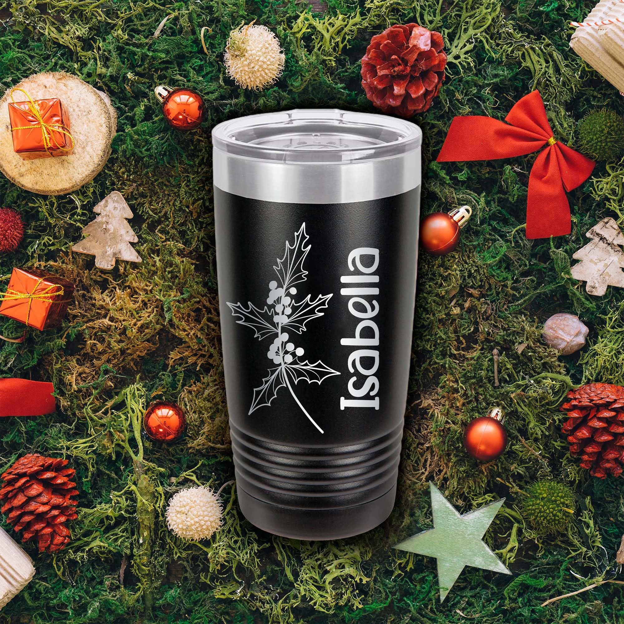 Personalized Women's Tumbler with Custom Name & Birth Flower - Insulated Travel Coffee Mug for Mom, Birthday Gifts for Women - Perfect for Mother's Day, Office Use & Daily Commute