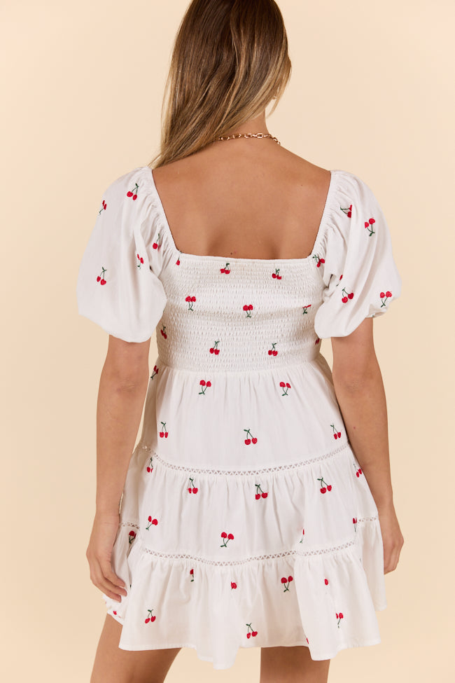 Cherry To My Cola Embroidered Ivory Dress - Elegant Floral Summer Dress for Women | Perfect for Weddings, Parties & Date Nights