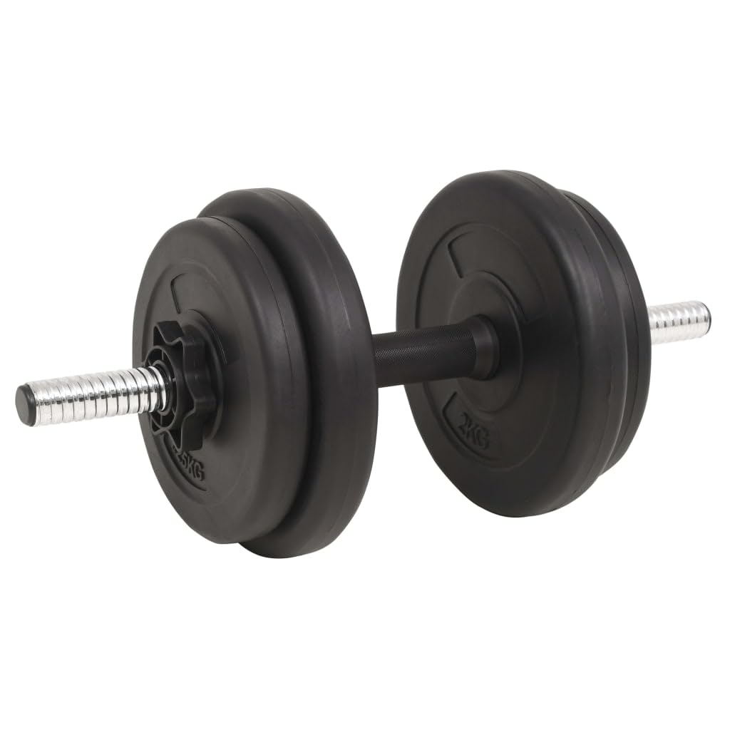 vidaXL Barbell and Dumbbell Set - 66.1 lb Free Weights for Home Gym, Strength Training Equipment for Men & Women - Perfect for Weightlifting, CrossFit, and Full-Body Workouts