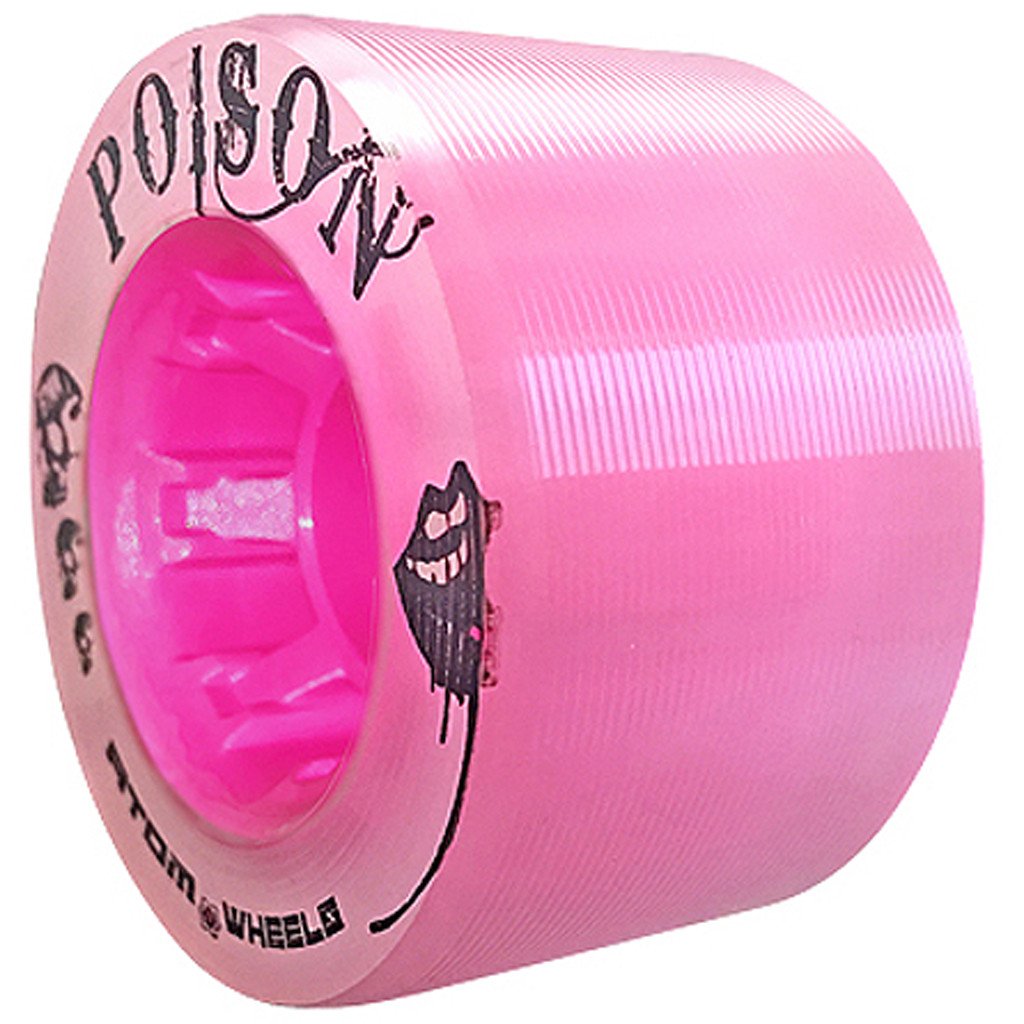 Atom Poison 62mm Roller Skate Wheels 4-Pack - High Performance Outdoor/Indoor Skating Wheels for Artistic, Derby & Recreational Roller Skating
