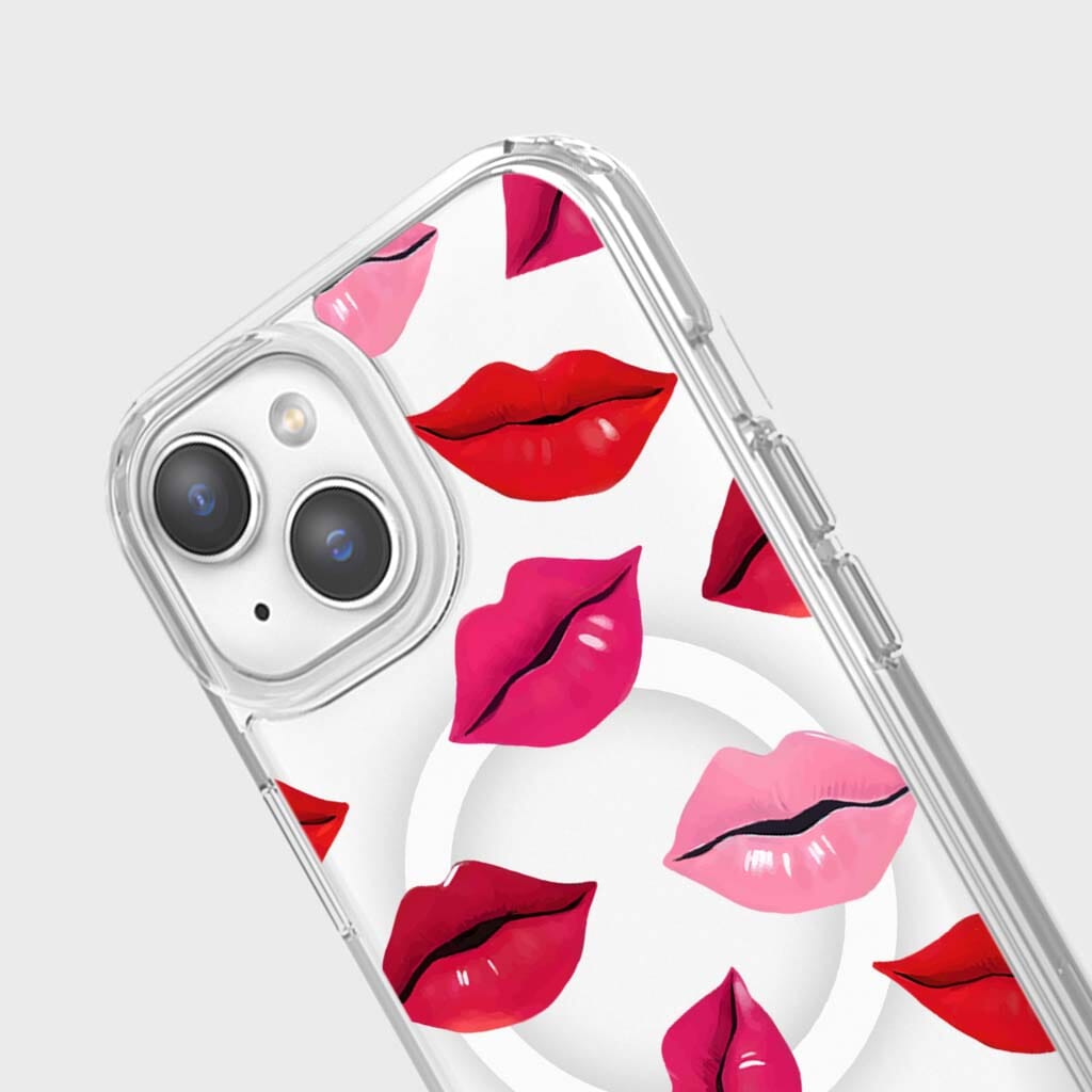 MagSafe iPhone 15 Clear Case with Lips Design - Slim Protective Cover for iPhone 15/15 Pro, Wireless Charging Compatible - Perfect for Everyday Use, Travel & Outdoor Activities