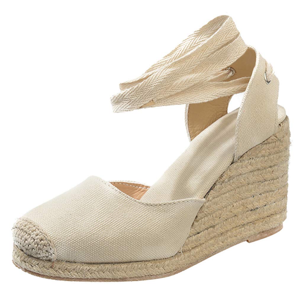 Women's Sexy Cross Strap Wedge Sandals - Spring Casual High Heel Platform Pumps for Women | Perfect for Date Night, Office Wear & Summer Outfits