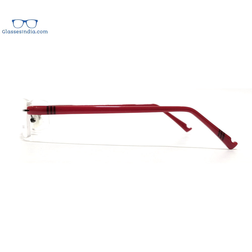 Blue Light Blocking Glasses for Computer Use - Red Rimless Anti Eye Strain Glasses S003RD - Perfect for Gaming, Office Work & Screen Time Protection