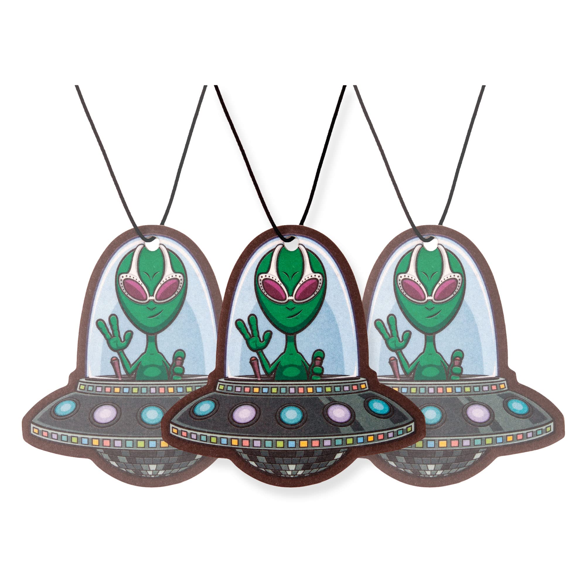 Premium Alien in UFO Car Air Fresheners 4 Pack - Long-Lasting Scented with Essential Oils for Cars, Trucks & Vehicles - Funny Novelty Gift for Car Lovers & Sci-Fi Fans