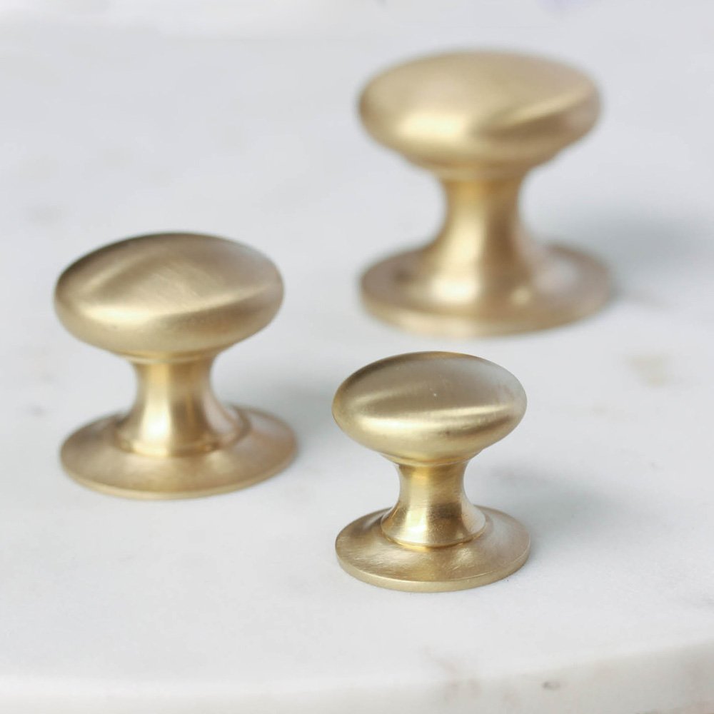 Satin Brass Cabinet Knob - Elegant Hardware Pulls for Kitchen & Bathroom - Perfect for Drawers, Cabinets & Furniture Upgrade