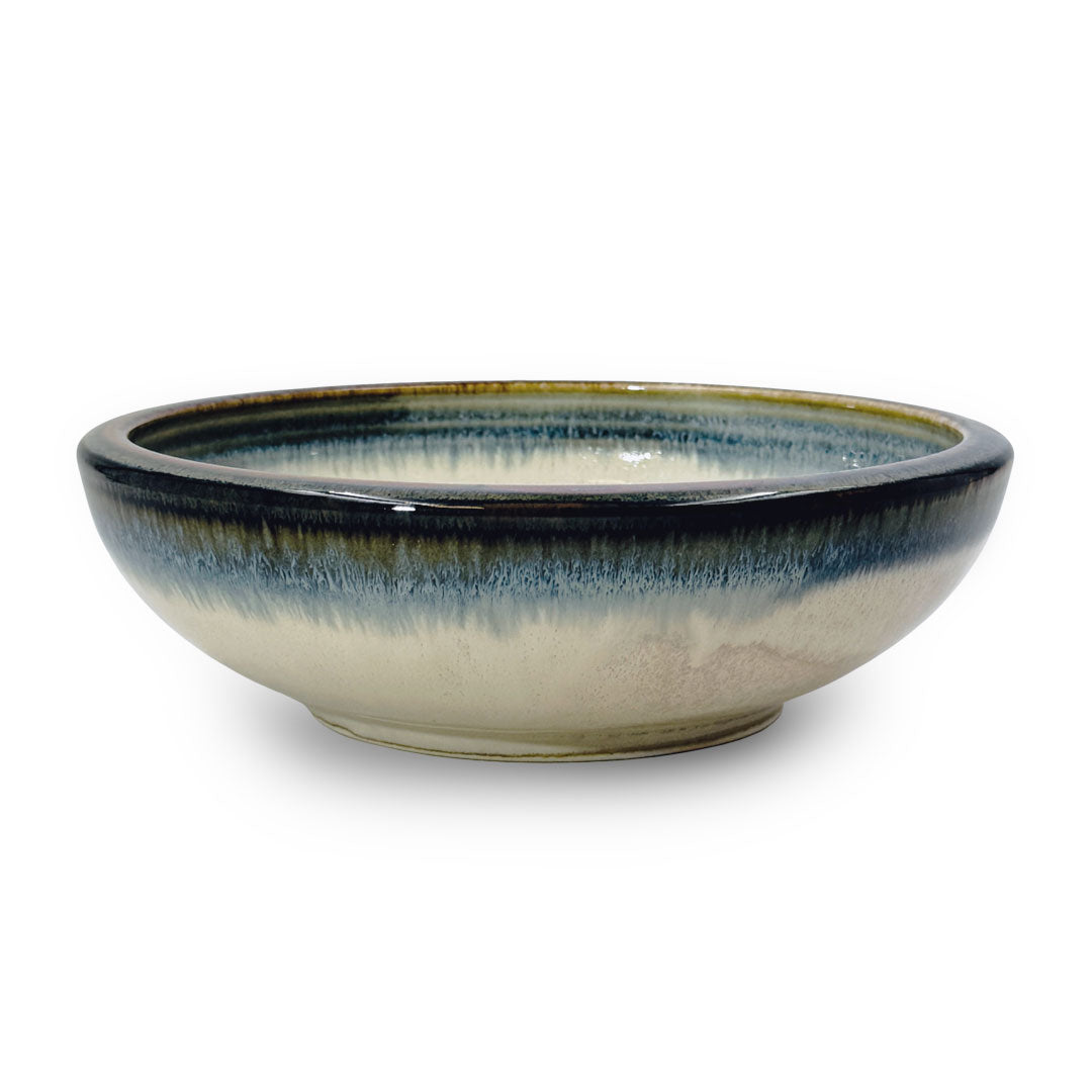 Aurora Thick Rim Serving Bowl - 40 oz Large Pasta Bowl, 8 Inch Wide Ceramic Dish - Perfect for Salads, Pasta, Soup & Family Dinners