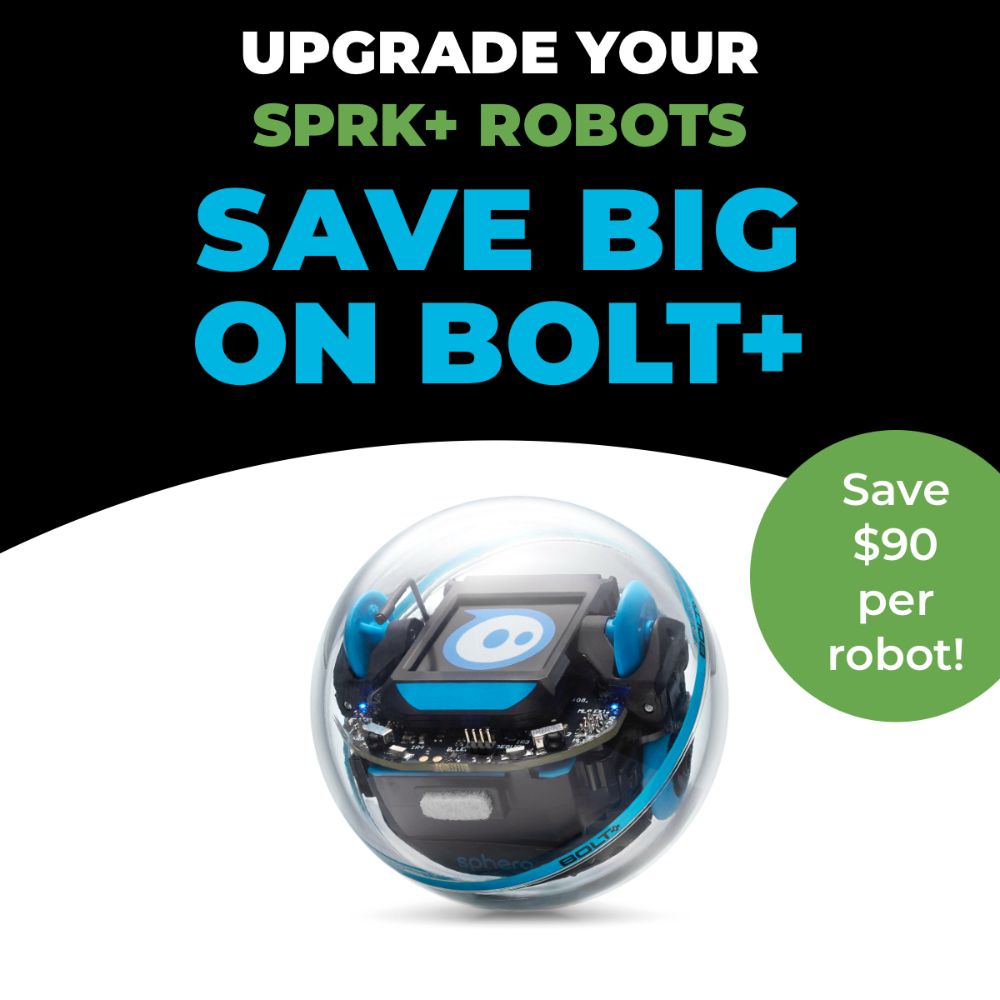 Upgrade Sphero SPRK+ to BOLT+ Robot Kit (3-Pack) - STEM Coding Robot for Kids, Educational Programming Toy for Classroom & Home Learning