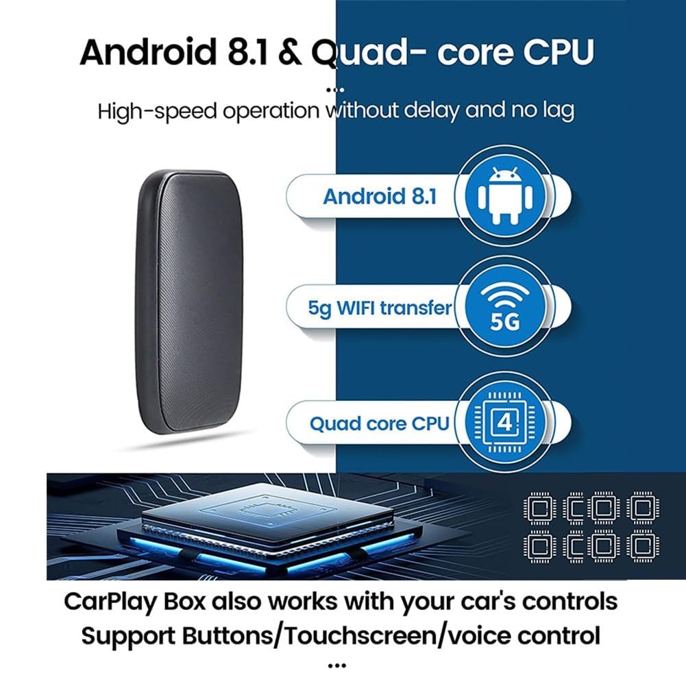 DRIVEPLEX PRO Wireless CarPlay Adapter for iPhone & Android - 2+8GB AI Box with Netflix, YouTube & Gmail Support | Seamless Wireless CarPlay & Android Auto Connectivity | Perfect for Commuting, Road Trips & In-Car Entertainment