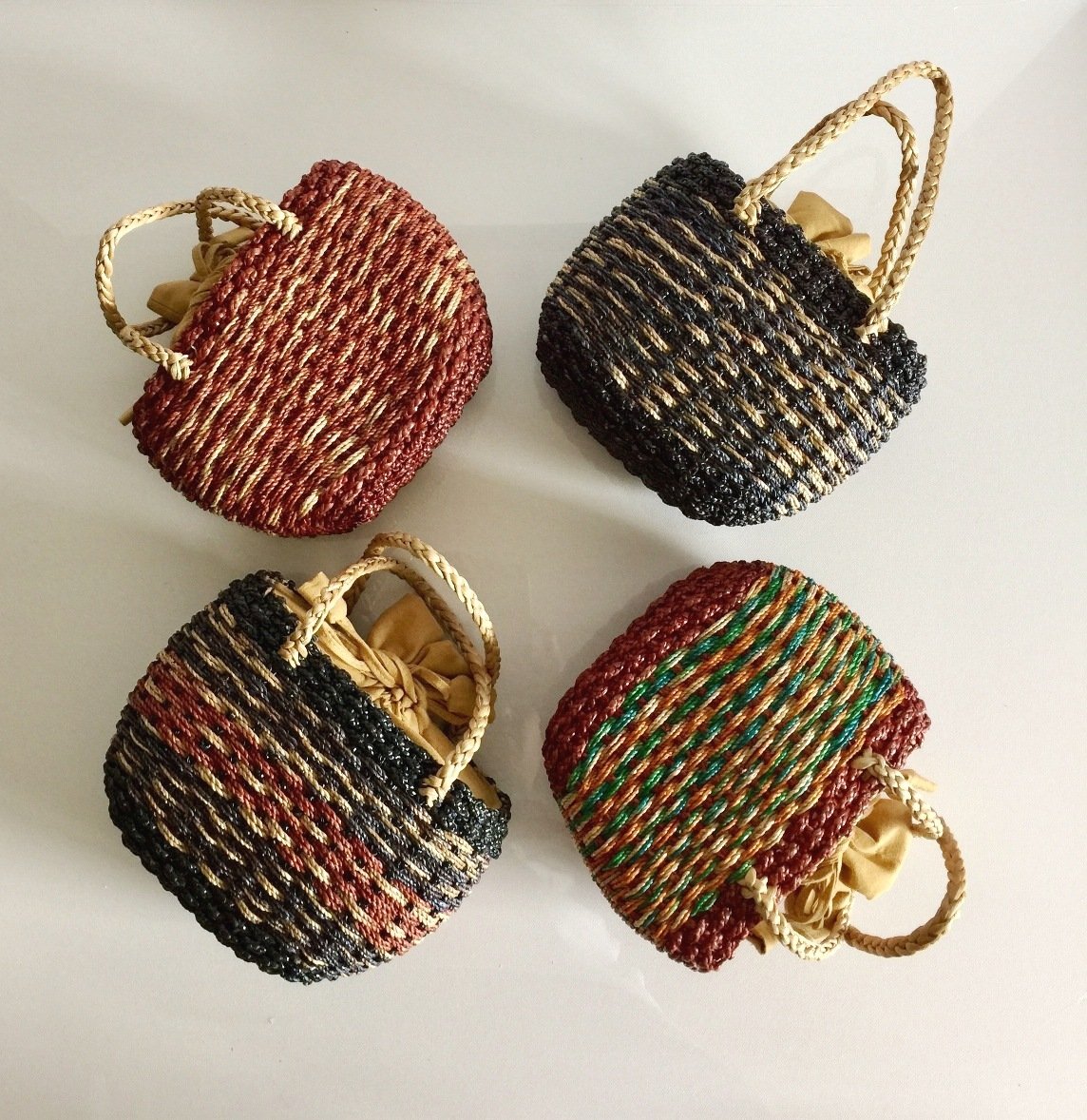 Handwoven Mini Straw Tote Bag - Navy Blue Beach Basket Purse for Women | Summer Beach Accessories, Picnic, Shopping & Vacation Essentials