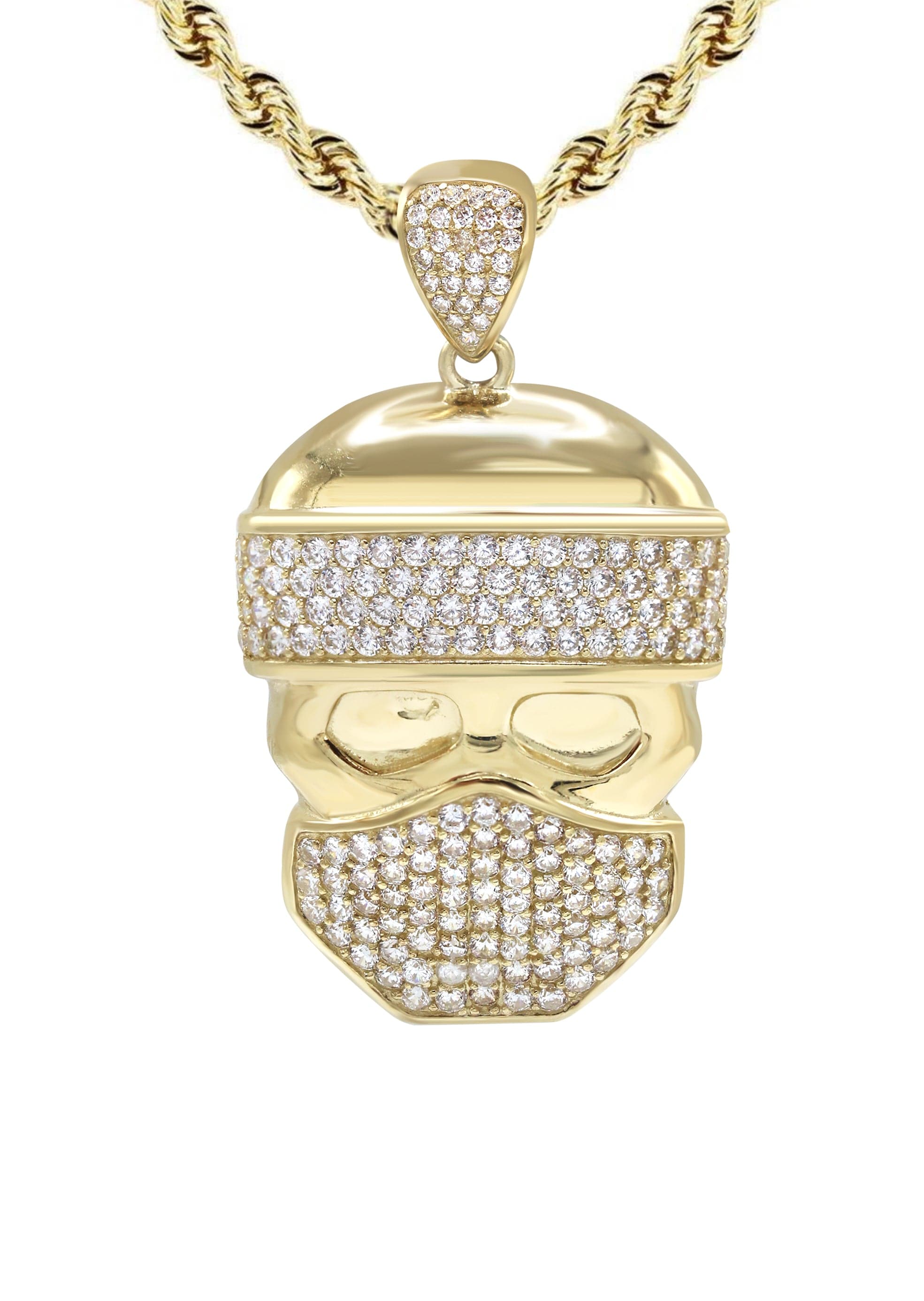 10K Yellow Gold Skull Bandit Necklace for Men - 20 Grams Solid Gold Punk Jewelry - Perfect for Gothic Fashion, Biker Style & Edgy Outfits
