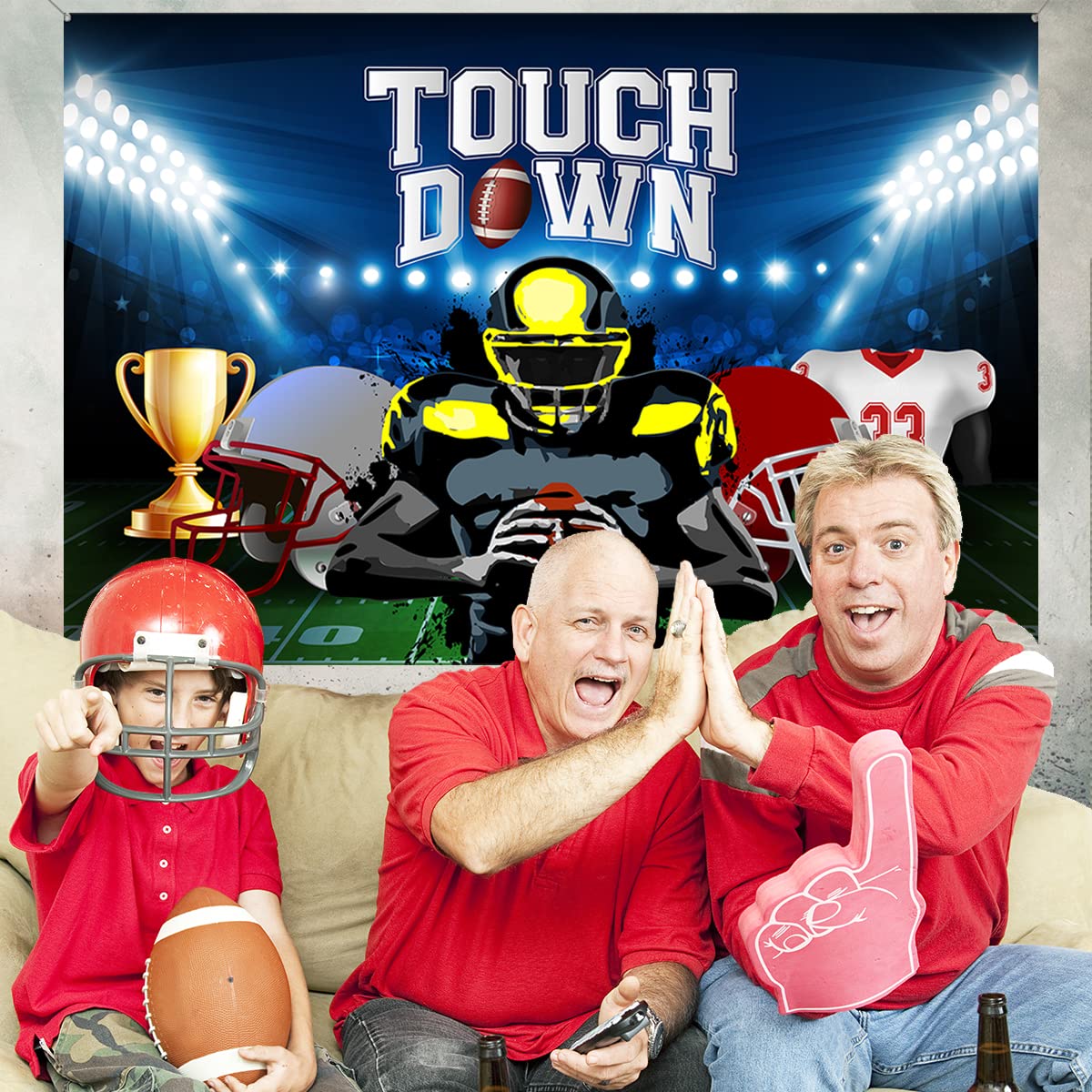 Football Party Decorations - Touchdown Backdrop Banner, Themed Background & Photo Props for Boys Birthday | Perfect for NFL Game Day, Super Bowl Parties & Sports-Themed Celebrations