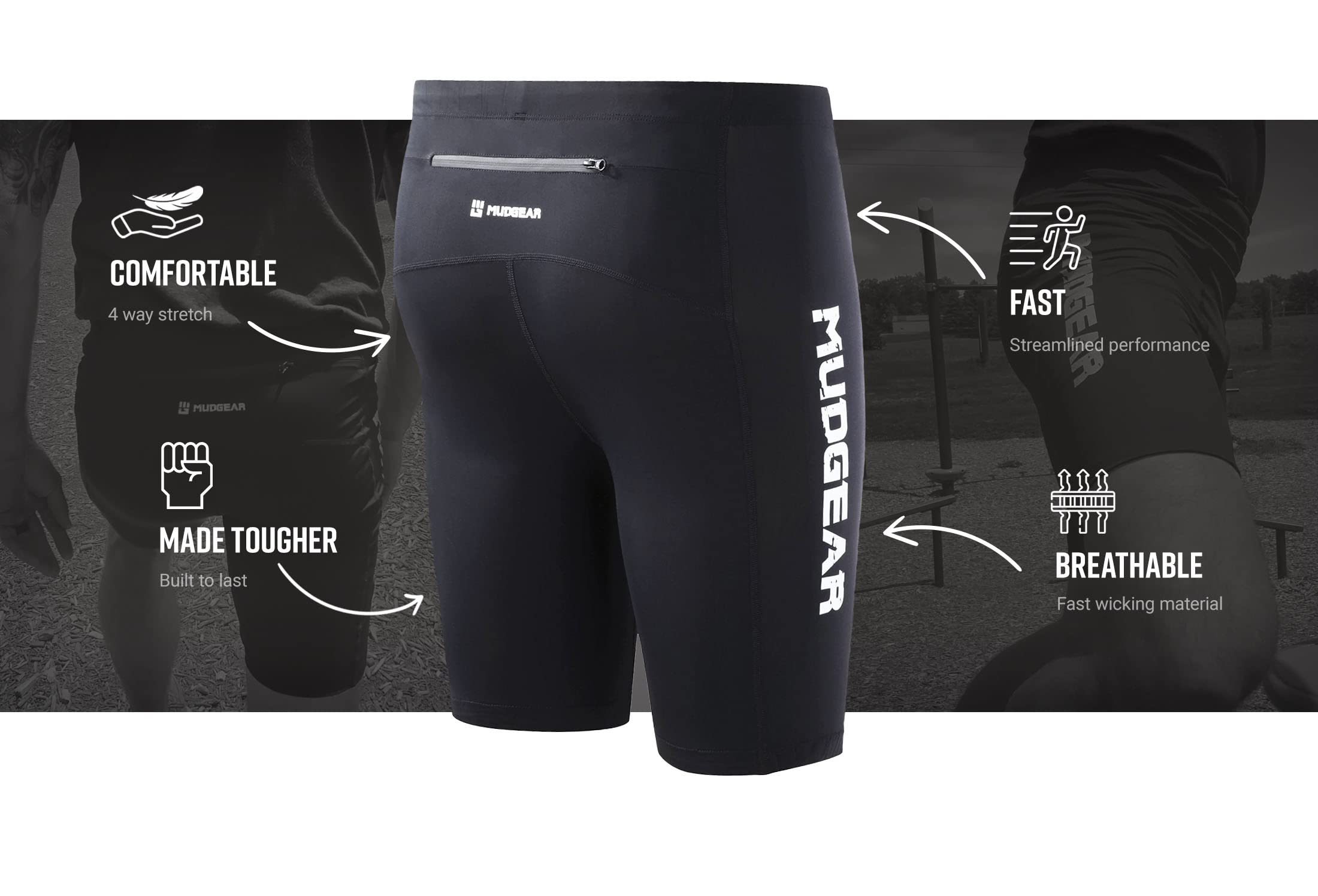 Men's 6-Inch Compression Shorts with Zipper Pockets - Breathable Athletic Running Shorts for Gym, Training & Sports - Moisture-Wicking Workout Shorts for Jogging, Basketball & CrossFit