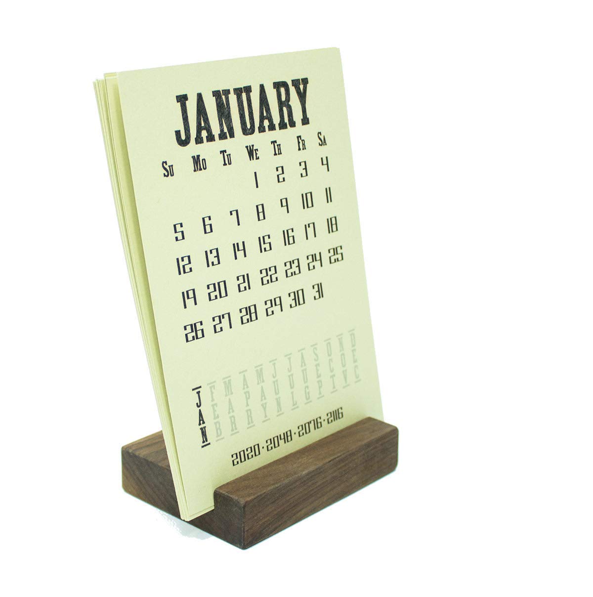 2025 Premium Walnut Wood Block Desk Calendar Stand - Elegant Office Organizer for Home & Work | Perfect for Scheduling, Planning, and Productivity