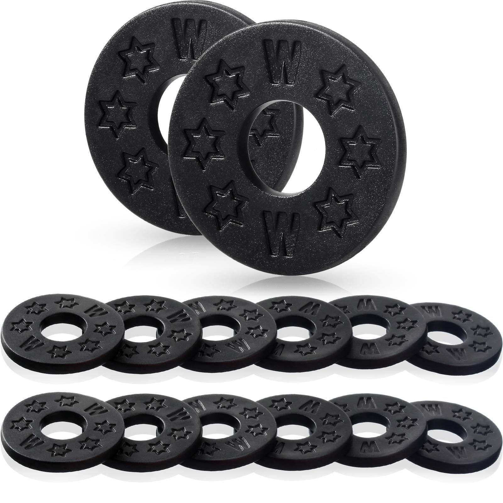 Blulu 12-Piece Silicone Guitar Strap Locks - Secure Rubber Strap Blocks for Guitar Protection (Black) | Perfect for Live Performances, Studio Sessions & Guitar Maintenance