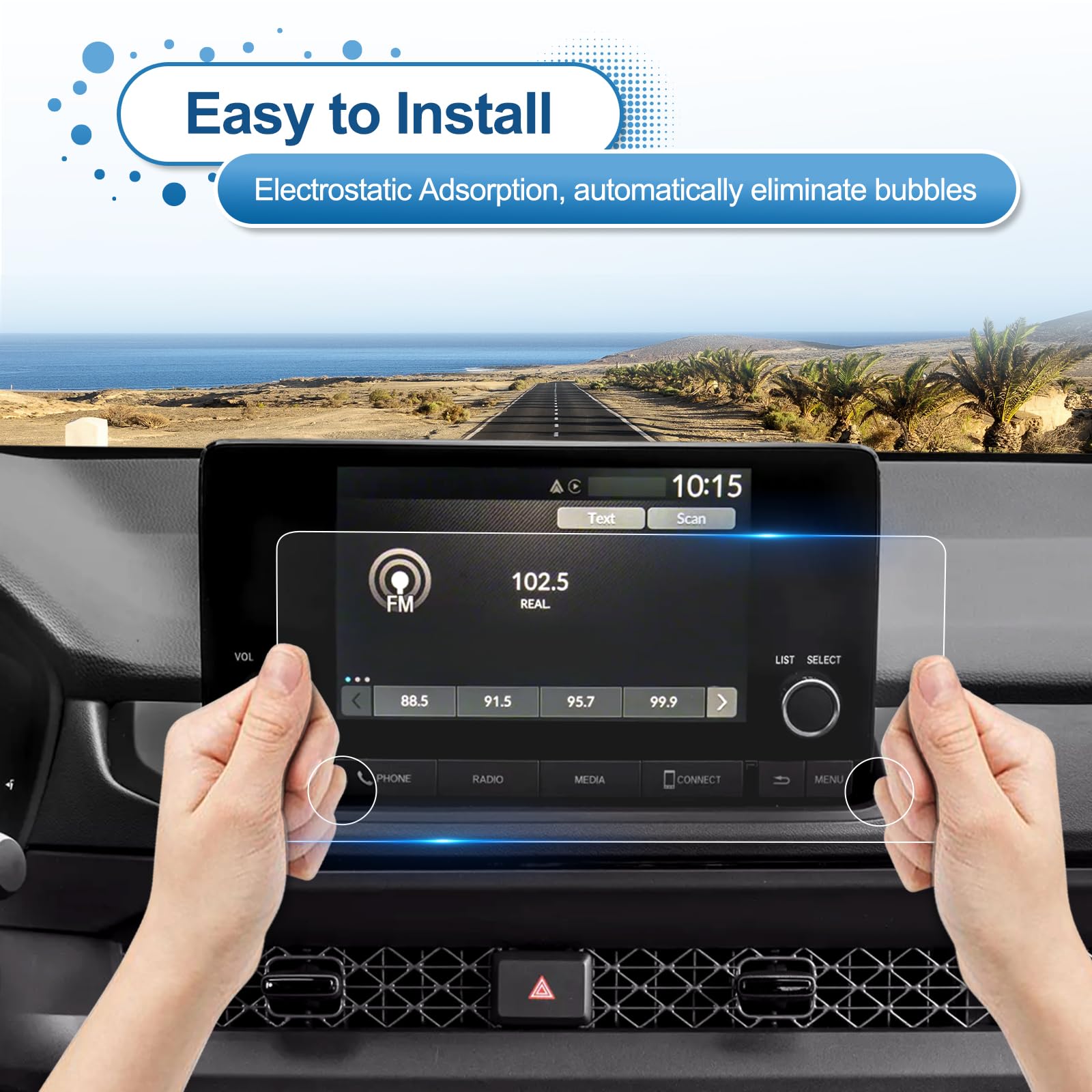 2023-2025 Honda Accord 7-inch Touchscreen Tempered Glass Screen Protector - 9H Hardness, HD Clear, Anti-Scratch for Accord LX/EX Models - Perfect for Daily Driving & Touchscreen Protection