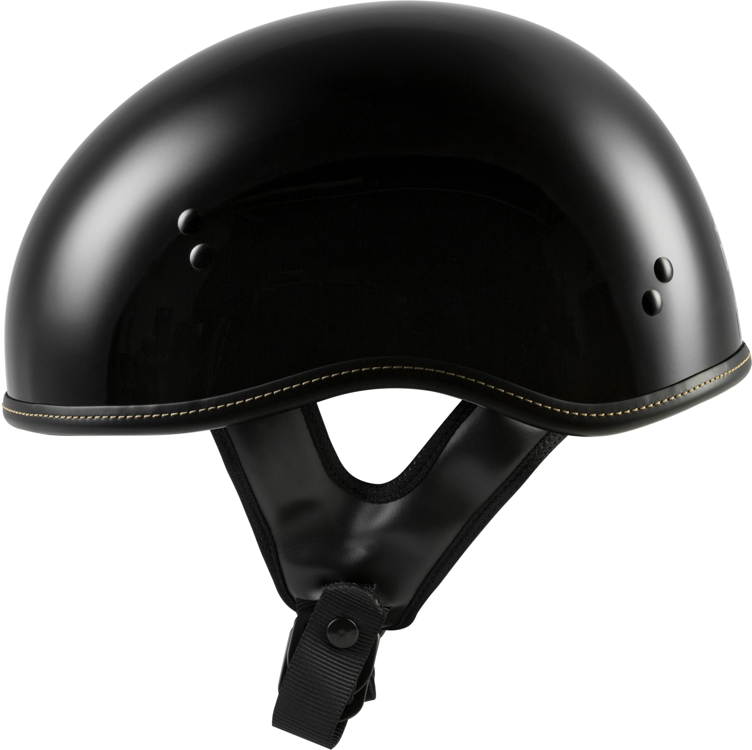 HIGHWAY 21 0.357 Motorcycle Half Helmet - DOT Approved ABS Shell, Dual D-Ring Chin Strap for Safety - Black Motorcycle Helmet for Men & Women - Perfect for Cruiser, Chopper & Street Bike Riders