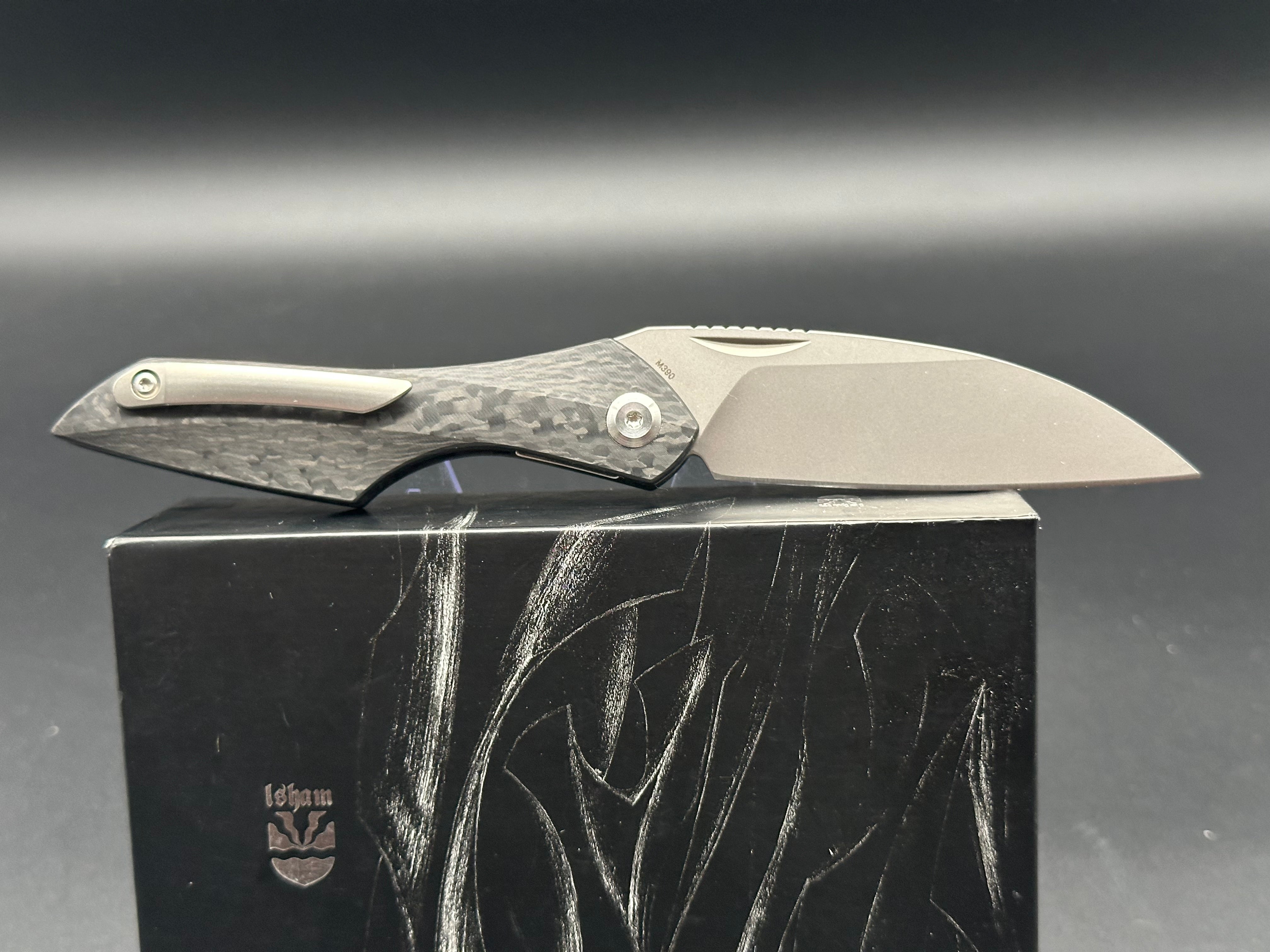 Premium Carbon Fiber Pocket Knife with Satin M390 Blade - Clip Point Design for EDC, Outdoor Adventures & Tactical Use