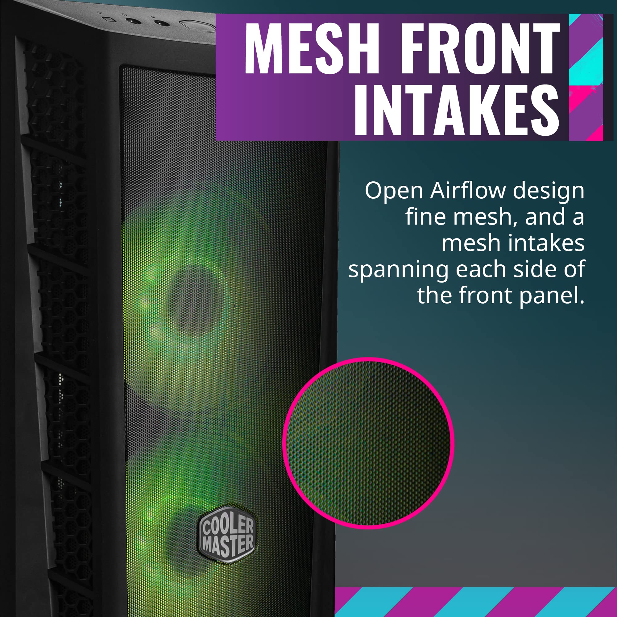Cooler Master MasterBox MB311L ARGB Micro-ATX PC Case - Dual ARGB Fans, Mesh Front Panel, Tempered Glass Side Panel for Optimal Airflow | Perfect for Gaming Rigs & Workstation Builds