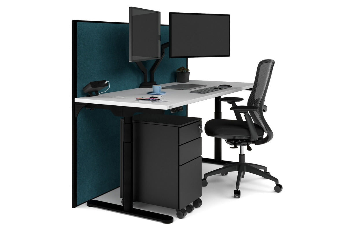Premium Adjustable Height Single Workstation Desk - 1600L x 700W Size - Ideal for Home Office, Study & Workspace Ergonomics