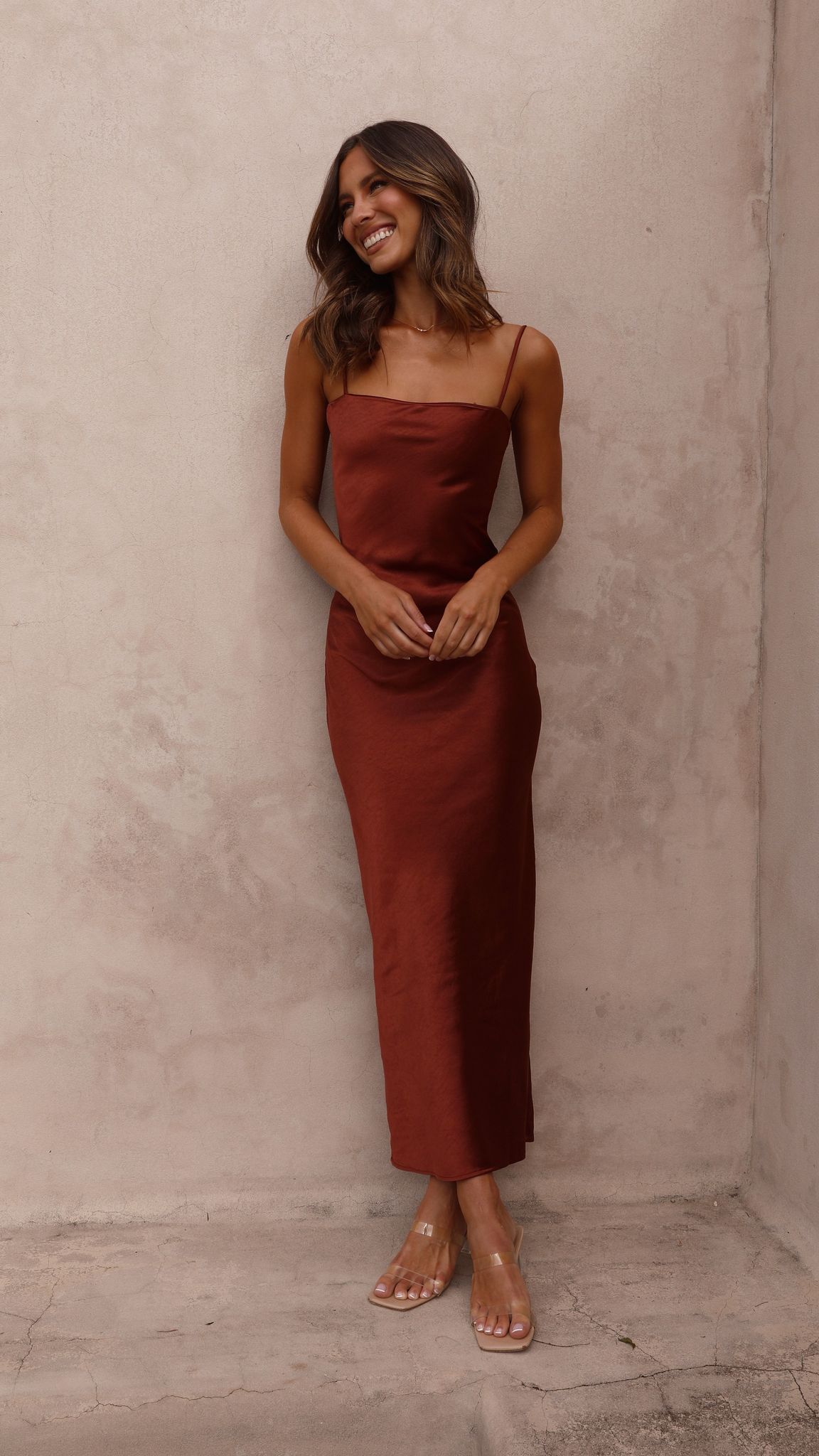 Keira Maxi Dress in Rust - Elegant Long Flowy Summer Dress for Women | Perfect for Beach, Vacation, and Casual Outings