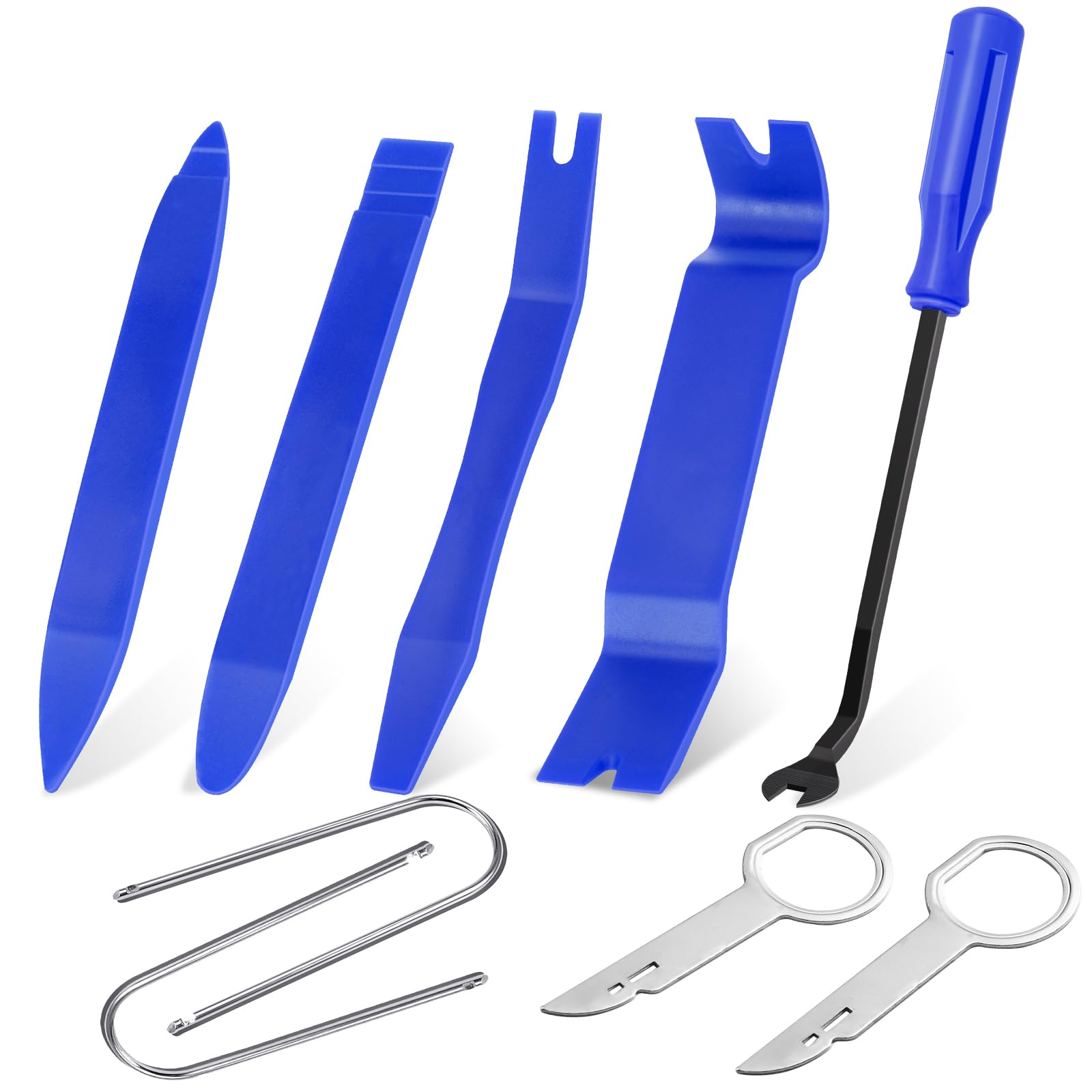 GLK 9-Piece Auto Trim Removal Tool Set - Plastic Pry Kit for Car Door Panels & Fasteners - Perfect for DIY Auto Repair, Detailing & Interior Maintenance