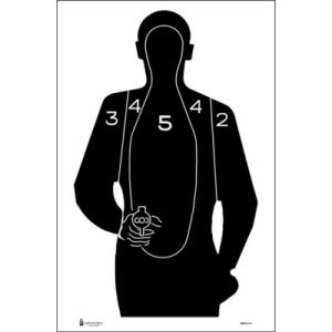 Paper DOD Standing Man with Gun Target - 100 Pack for Shooting Practice, Training & Range Use