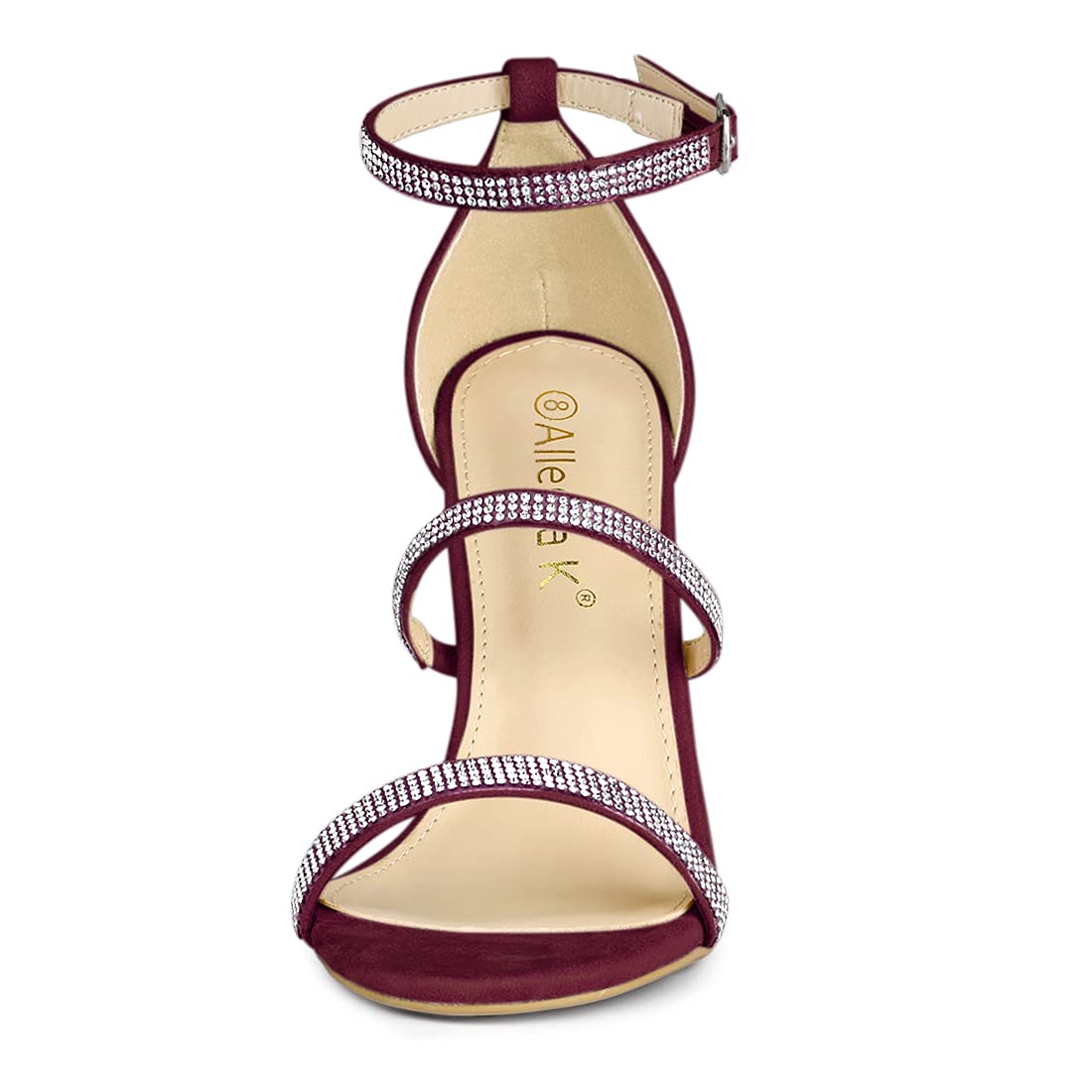 Allegra K Women's Rhinestone Ankle Strap Stiletto High Heel Sandals - Elegant Party Shoes for Weddings, Prom & Evening Events