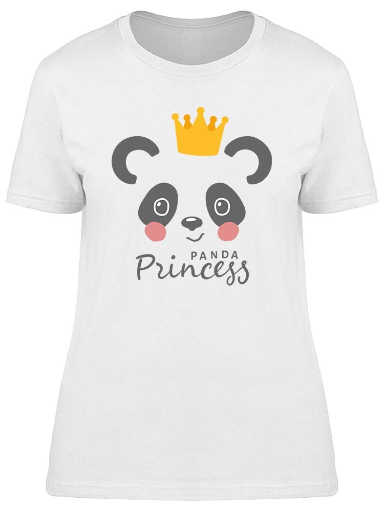 Panda Princess Crown Tee - Women's White T-Shirt for Casual Wear
