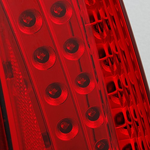 AKKON Red Clear LED Tail Lights Brake Lamps for Cadillac Escalade - Right Passenger Side Replacement Assembly | Enhanced Visibility & Style for Night Driving & Custom Car Upgrades