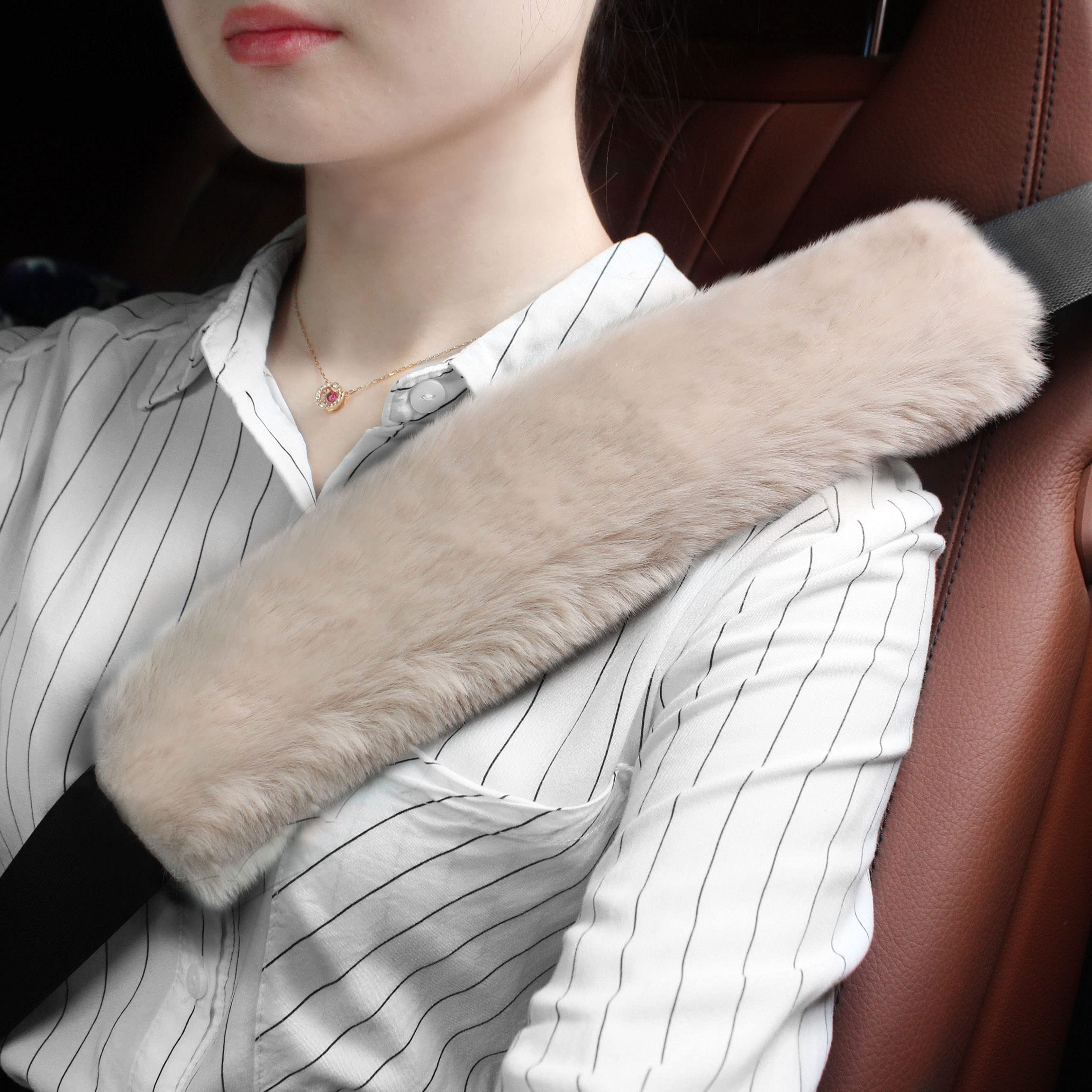 GAMPRO 2-Pack Soft Car Seat Belt Cushion Cover - Comfortable Shoulder Pad for Adults & Kids - Universal Fit for Seat Belts, Backpacks & Shoulder Bags - Reduce Pressure & Prevent Chafing (Perfect for Long Drives, Commuting & Travel)