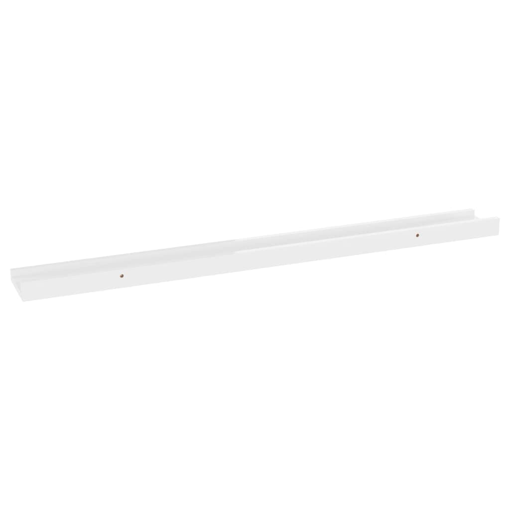 FAMIROSA 2 Pack Wall Mounted Shelves - High Gloss White Floating Shelves 31.5