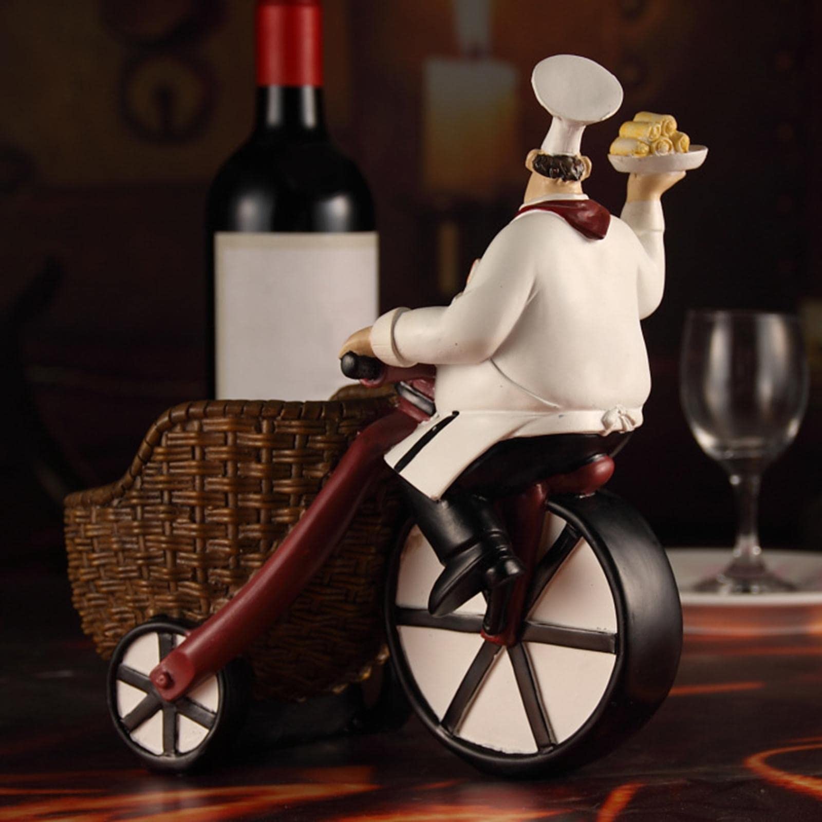 Stylish Resin Wine Bottle Holder & Storage Rack - Chef Figurine Design for Kitchen, Dining Room, Bar Decor - Perfect for Tabletop Wine Display, Liquor Organization & Home Entertaining