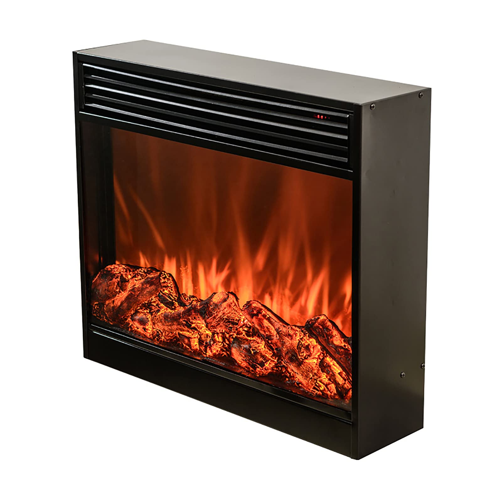 Energy Efficient Electric Fireplace with Realistic Flame Effect - Wall Mounted or Freestanding Metal Panel Heater for Home & Office Heating | Eco-Friendly Indoor Heating Solution for Living Room, Bedroom & Workspace