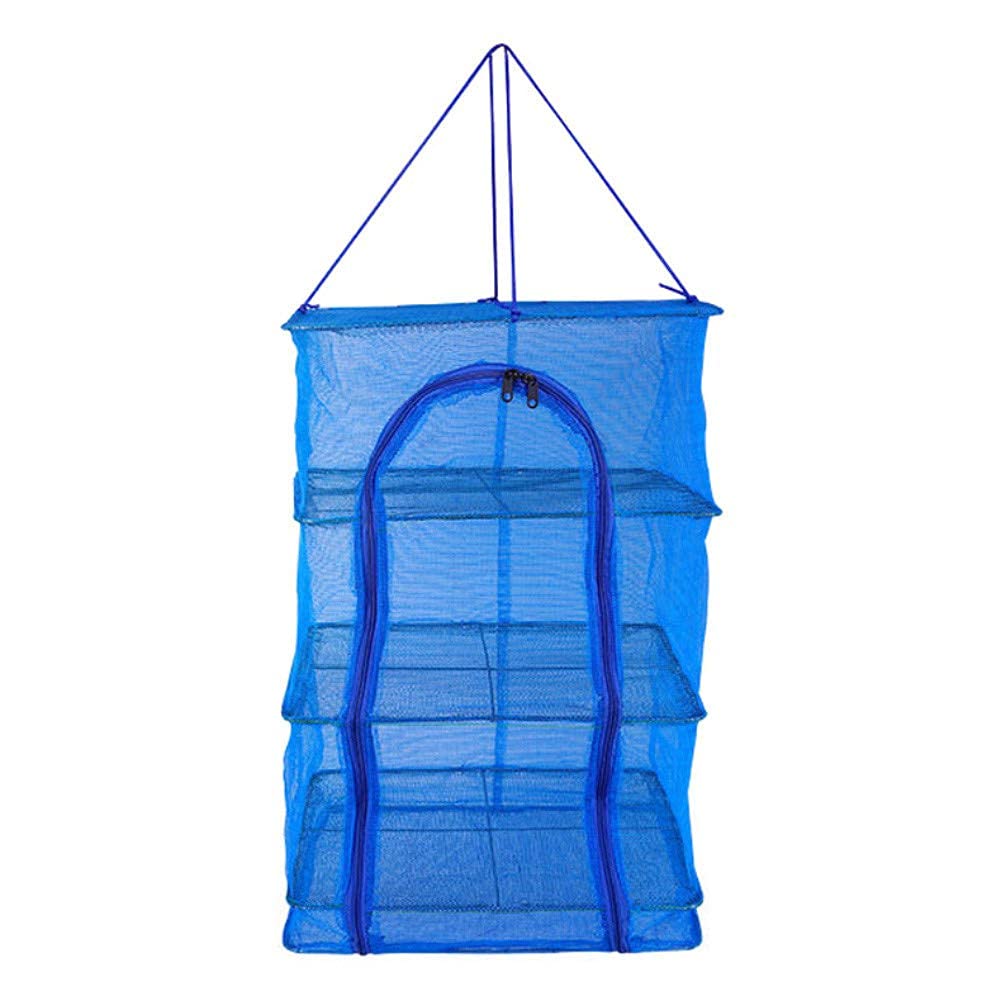Foldable 4-Layer Mesh Drying Rack for Fish, Vegetables & Dishes - Space-Saving Collapsible Food Dehydrator & Storage Organizer - Perfect for Kitchen, Camping & Outdoor Use