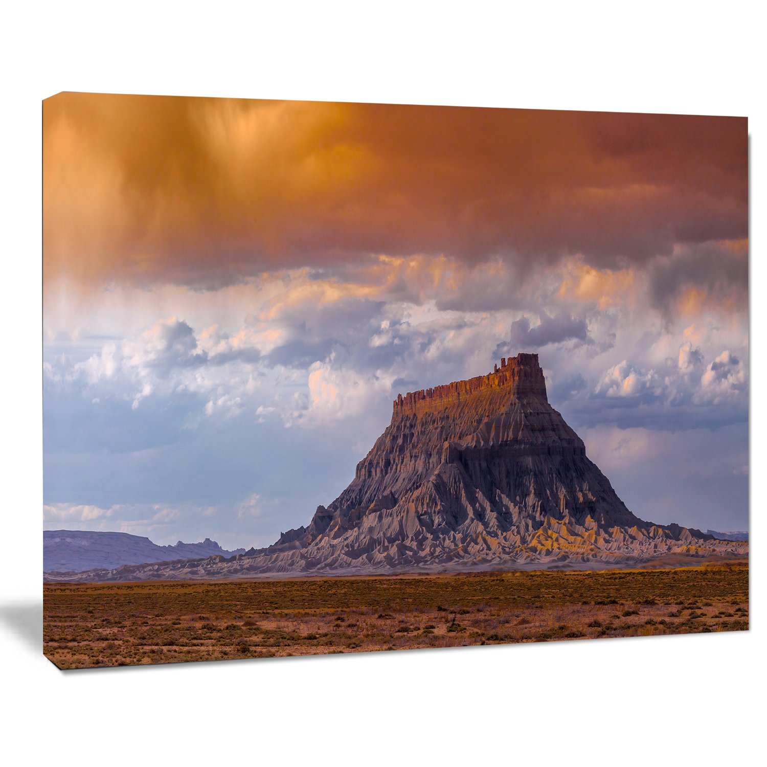Utah Panoramic Landscape Canvas Wall Art - Stunning Factory Butte Scenery - Perfect for Living Room, Bedroom & Office Decor