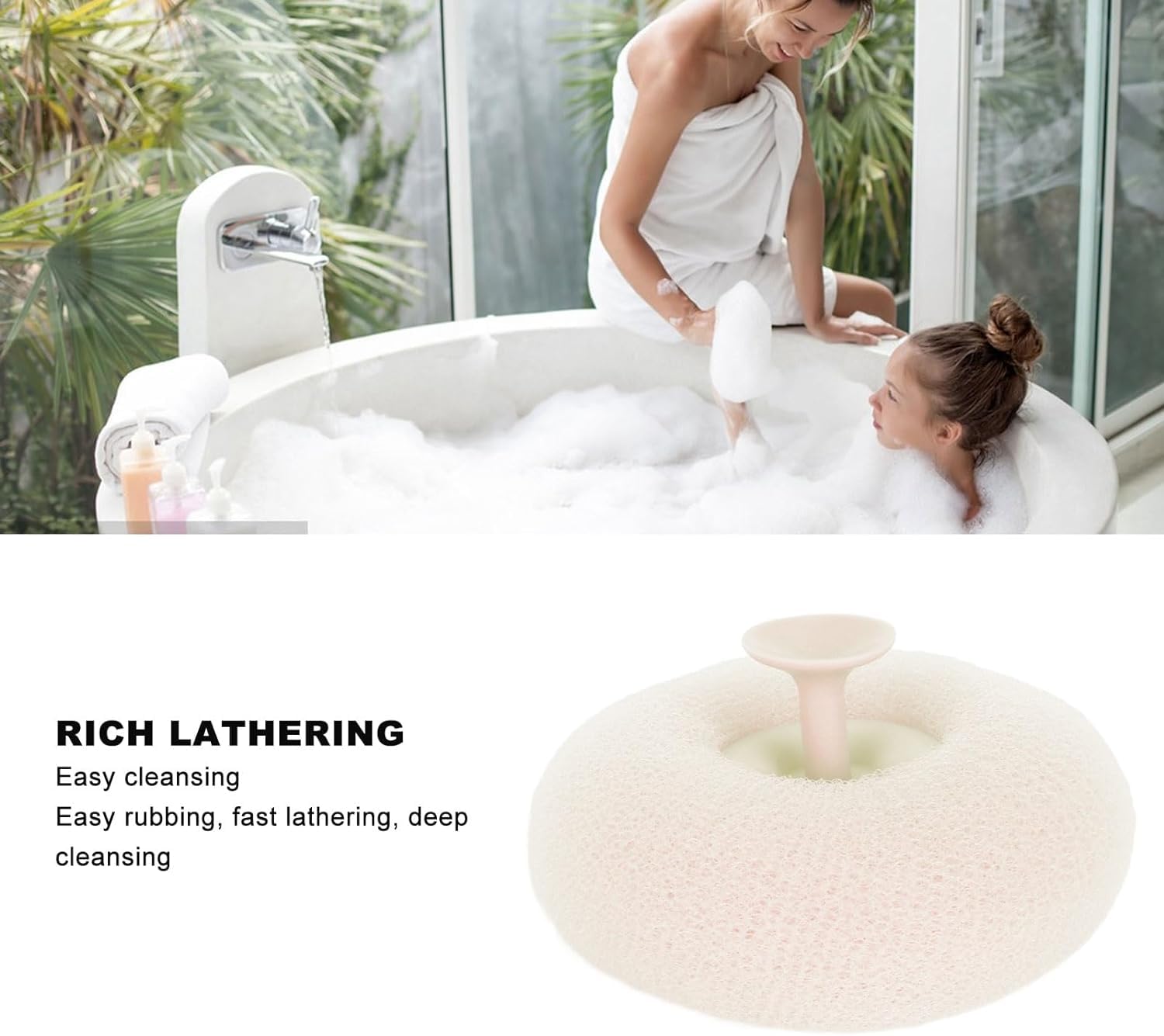 Premium Exfoliating Bath Loofah Sponge Scrubber for Women & Men - 2 Pack Body Wash Scrub with Soft Texture for Deep Cleansing & Skin Renewal - Perfect for Shower, Bath & Spa Day Self-Care Routine