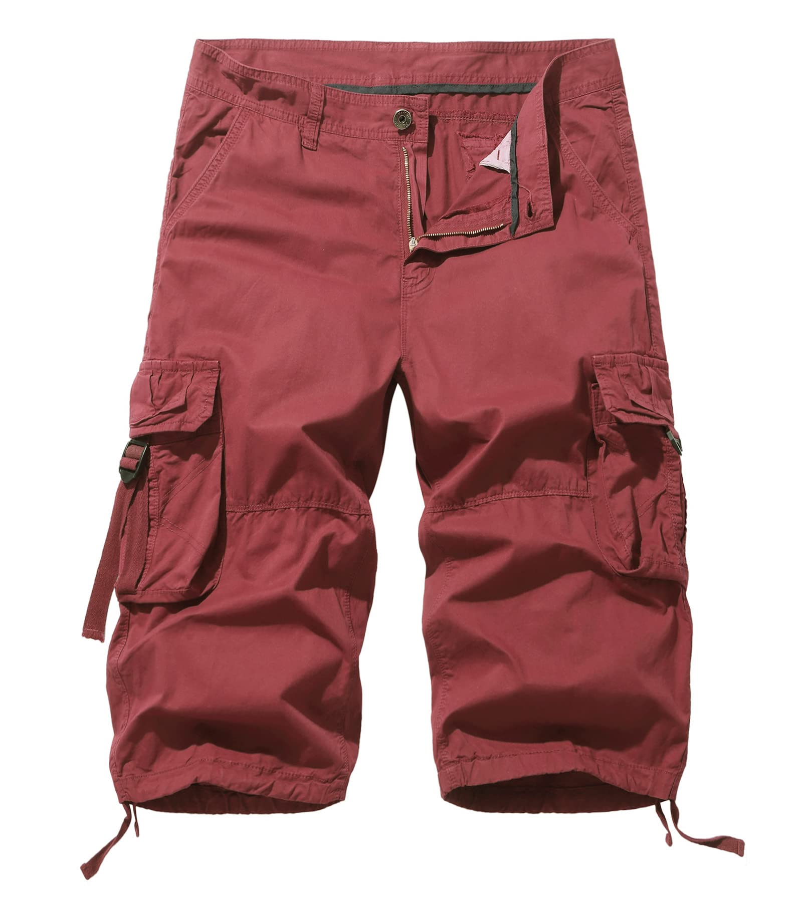 Men's 3/4 Length Cargo Shorts - Below The Knee Stretch Comfort Fit Outdoor Hiking & Summer Casual Wear