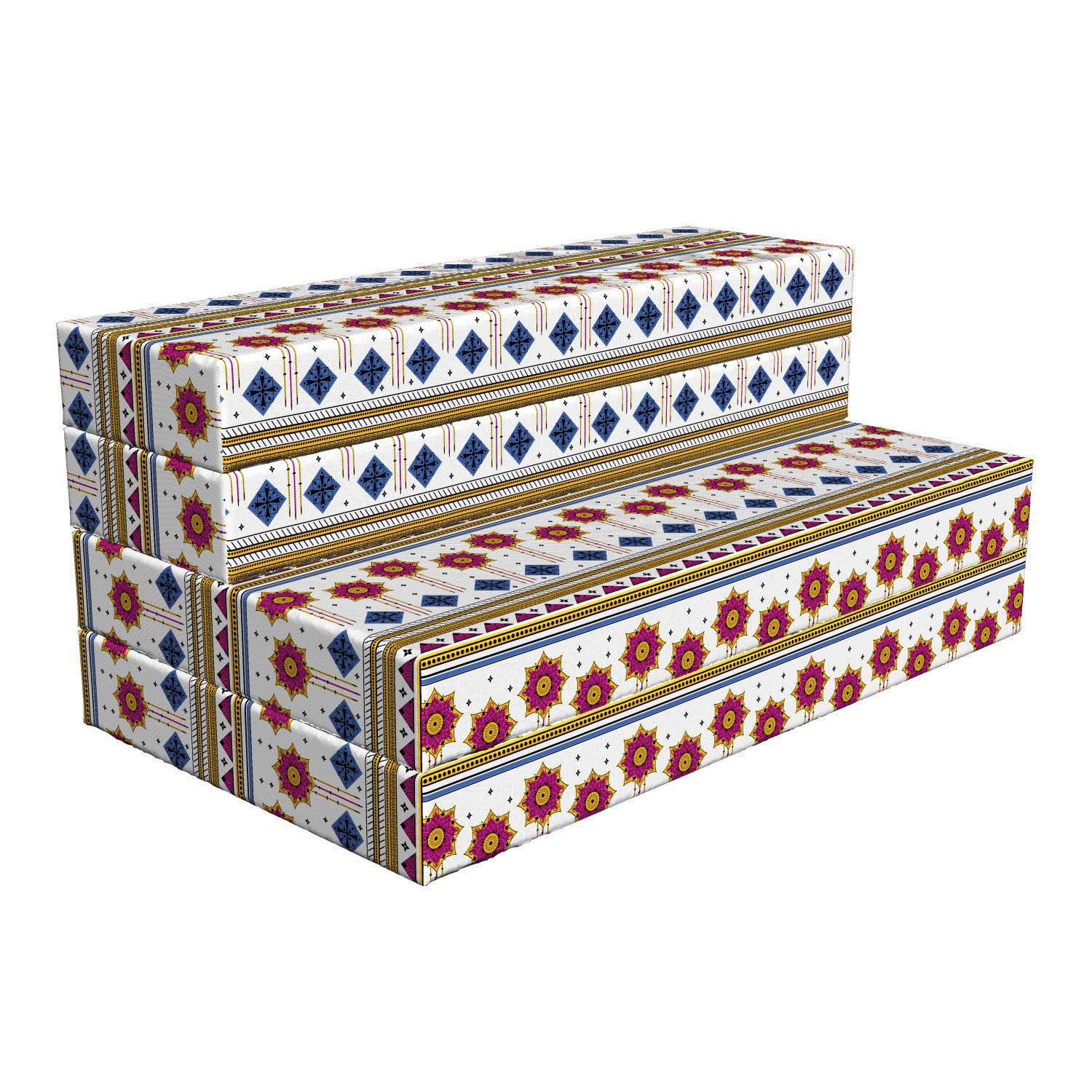 Ambesonne Tribal Foldable Mattress - Mayan Folkloric Cultural Design, 78.7