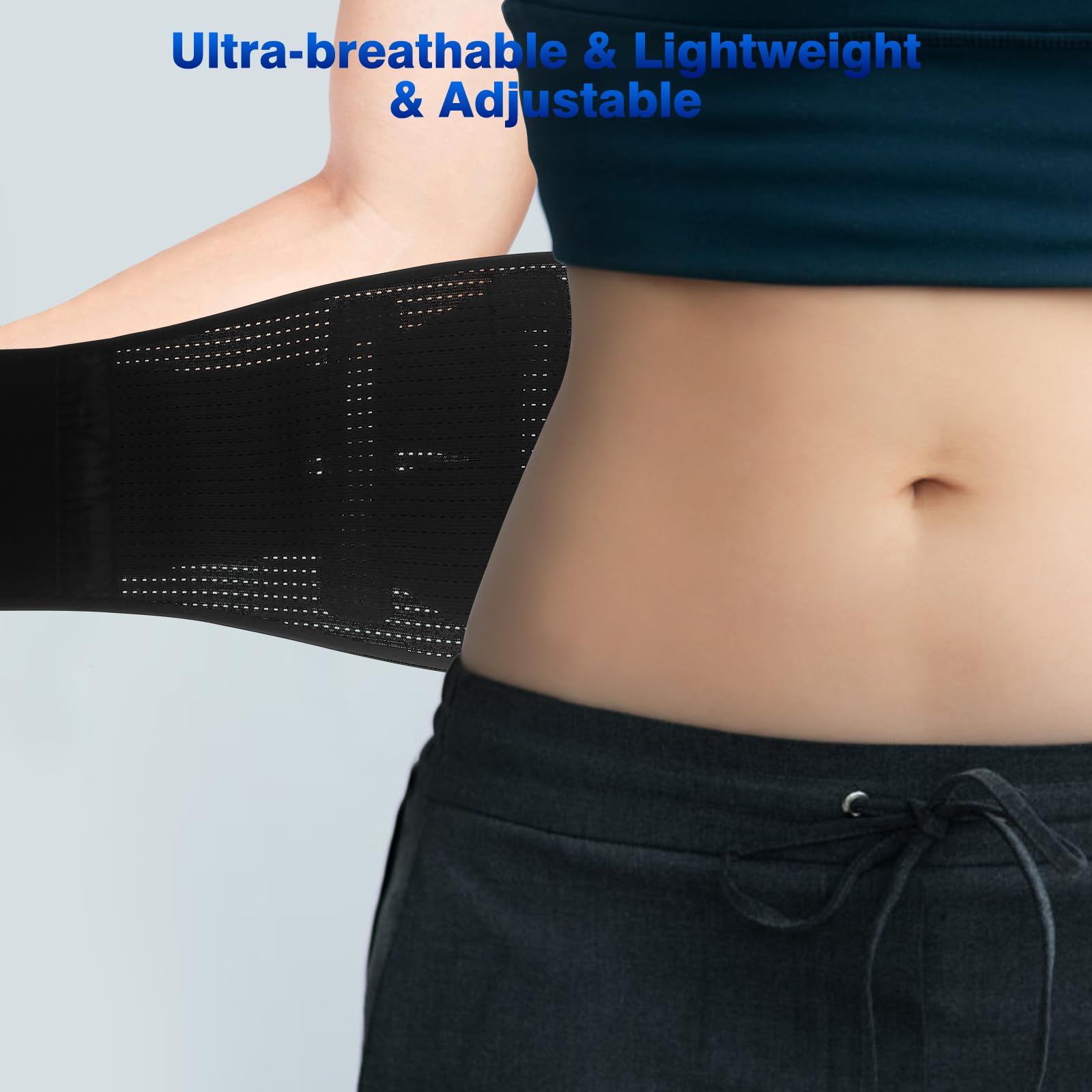 Adjustable Back Brace for Women & Men - Ultra-Breathable Lumbar Support Belt - Lower Back Pain Relief - Ideal for Office Work, Sports & Sedentary Lifestyle