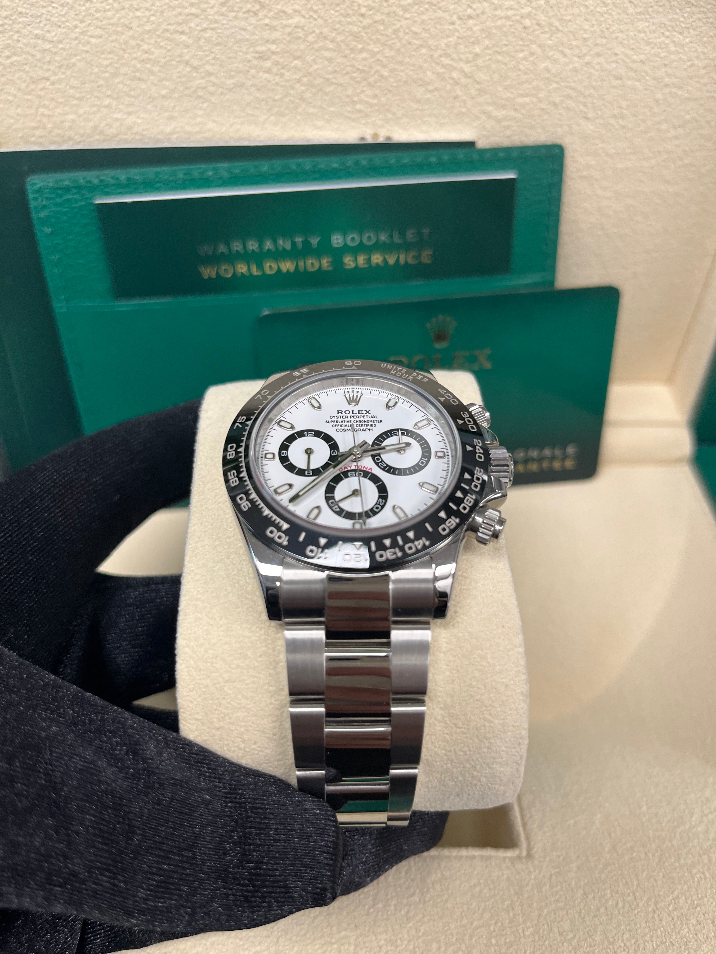 Rolex Daytona 40mm Stainless Steel Watch - White Panda Index Dial & Ceramic Bezel (Ref# 116500LN) | Luxury Chronograph for Men, Perfect for Business, Racing & Special Occasions