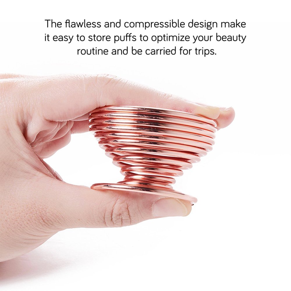 LanMa Beauty Blender Sponge Holder (2 Pack Rose Gold) - Makeup Sponge Drying Stand & Storage Organizer for Egg Powder Puff - Perfect for Vanity Display & Travel Makeup Organization