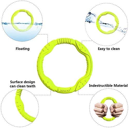 **Durable Dog Toys for Aggressive Chewers - LaRoo Floatable Flying Disc & Tug Toy for Large, Medium, Small Dogs - Interactive Chew Toys for Outdoor Play, Fetch & Training**