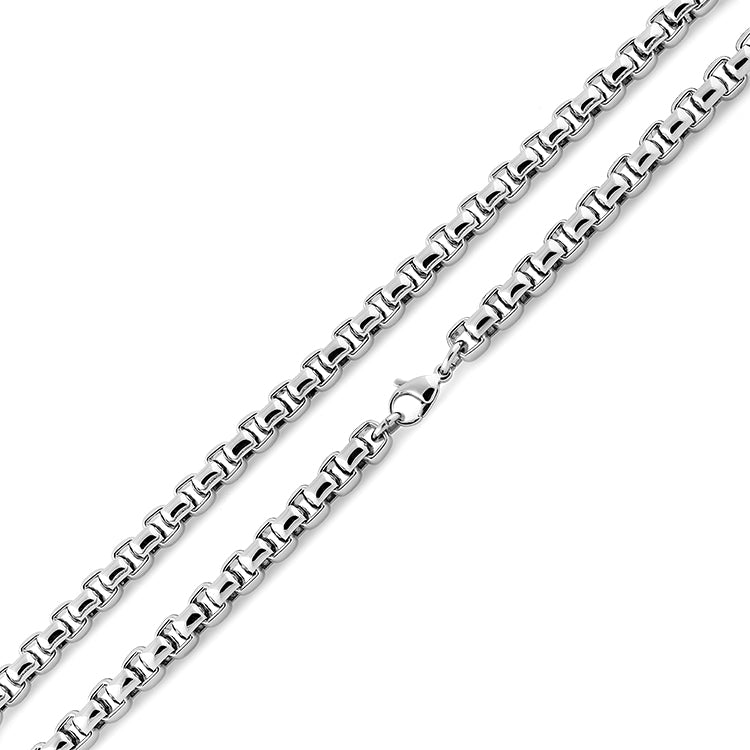 Stainless Steel Rounded Box Link Necklace for Women - Elegant Dainty Chain Jewelry Gift for Her - Perfect for Everyday Wear, Date Night & Special Occasions