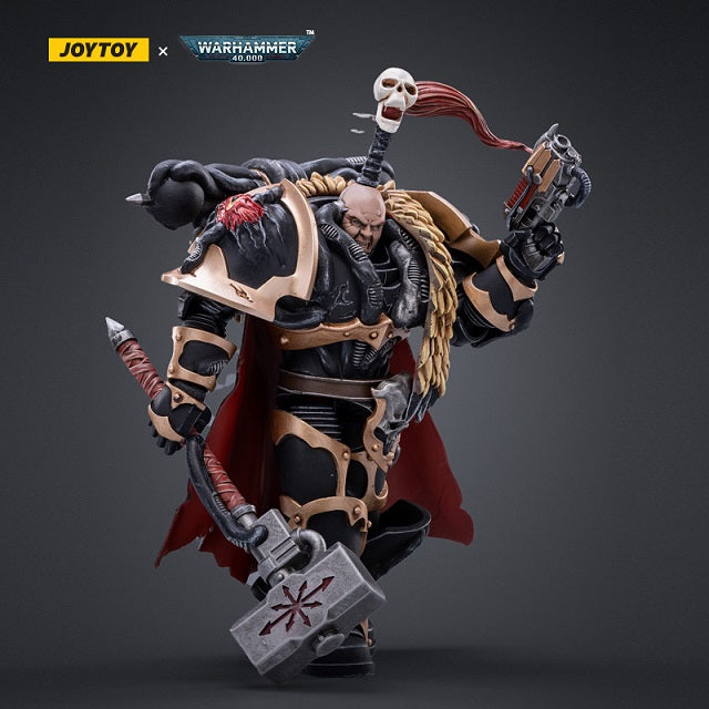 JOYTOY 1/18 Scale Warhammer 40K Chaos Space Marines Black Legion Chaos Lord Khalos The Ravager Action Figure - Collectible Model for Warhammer Fans & Tabletop Gaming