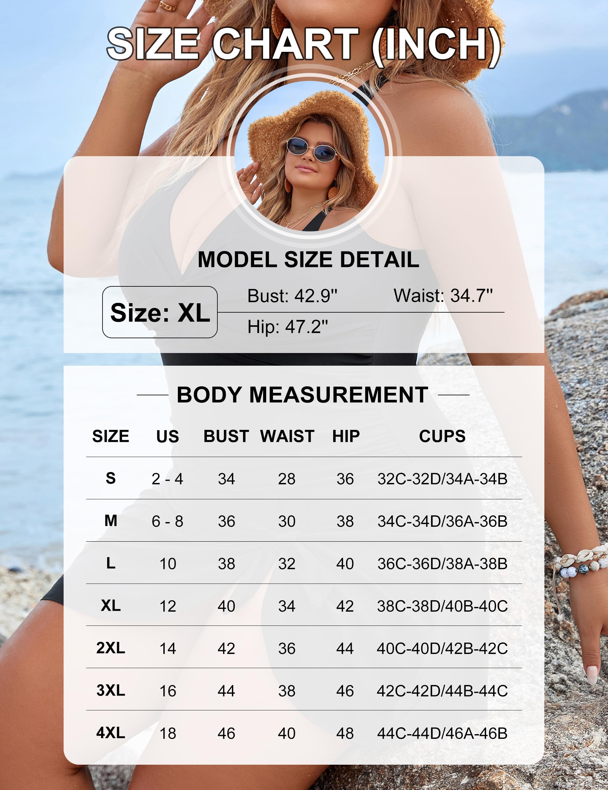 Blooming Jelly Women's Plus Size Swim Dress - Tummy Control One Piece Bathing Suit with Criss Cross Design for Modest Swimwear | Perfect for Beach, Pool, and Vacation