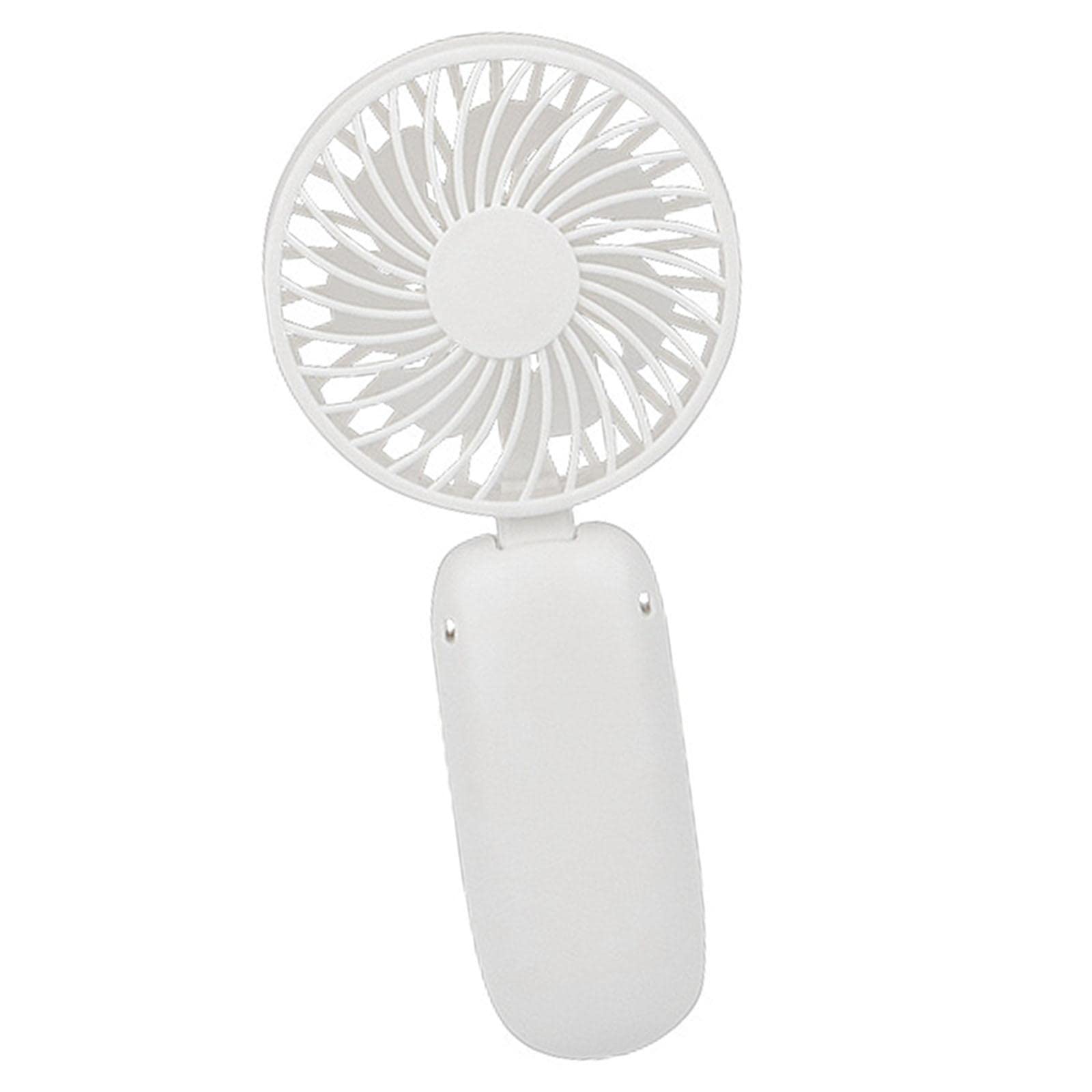 Portable USB Rechargeable Foldable Desk Fan for Travel & Office - White