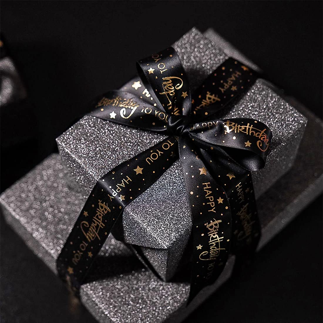 5/8 Inch x 20 Yards Black Satin Ribbon for Gift Wrapping, DIY Crafts, Wreath Making, Party Decorations - Perfect for Birthday, Wedding, Christmas & Holiday Celebrations